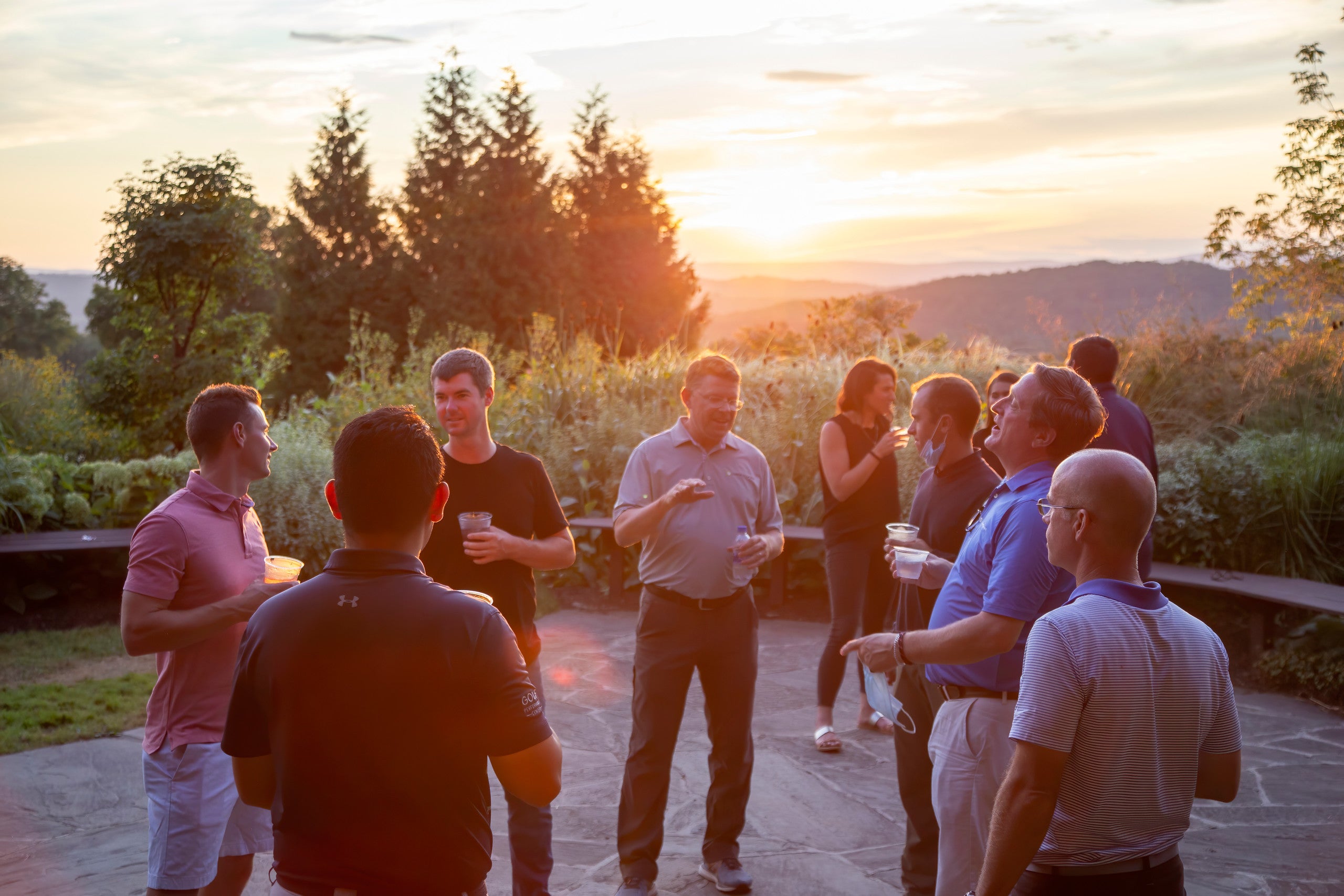 Outdoor gathering space with view