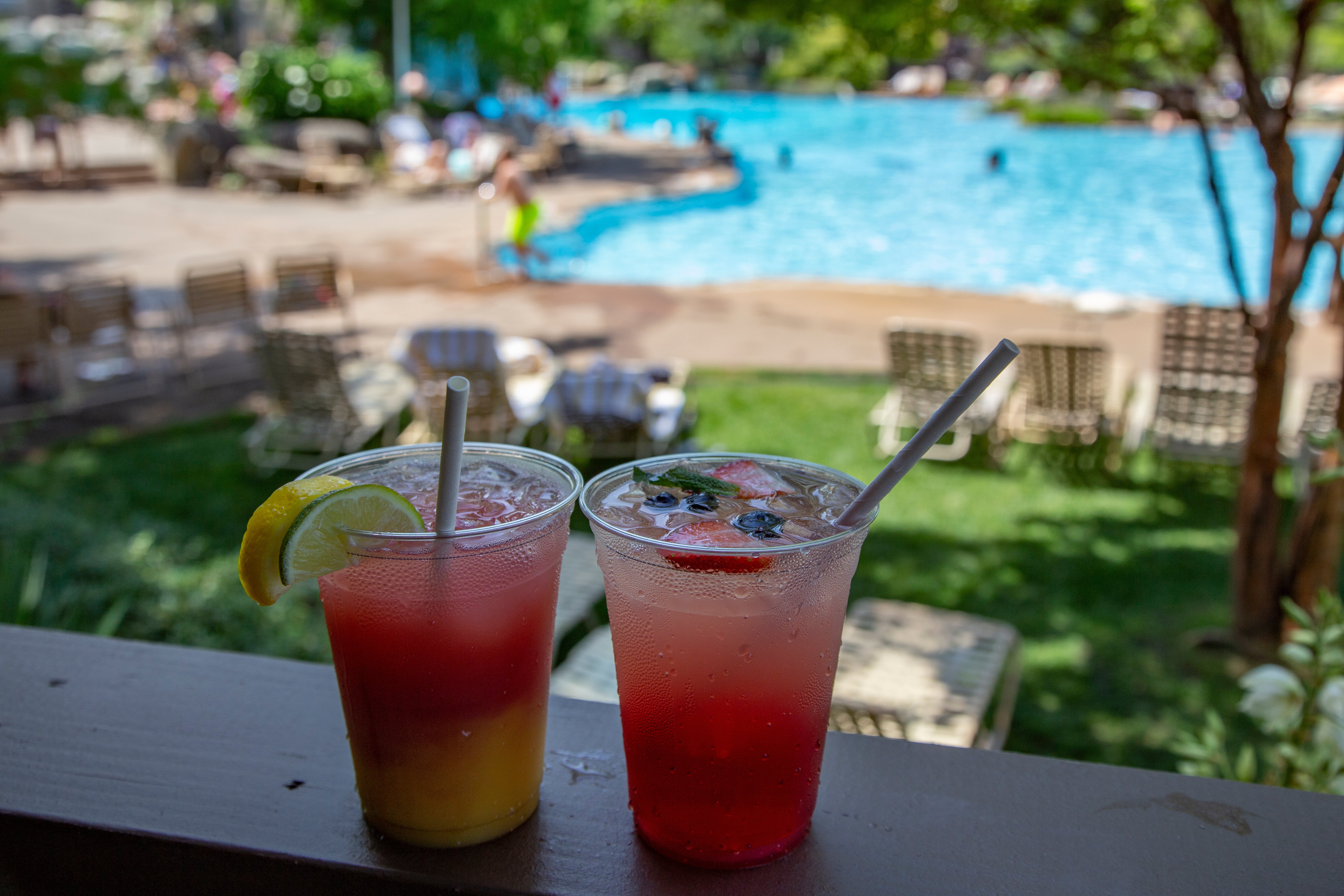 Cocktails by the pool at Minerals Hotel