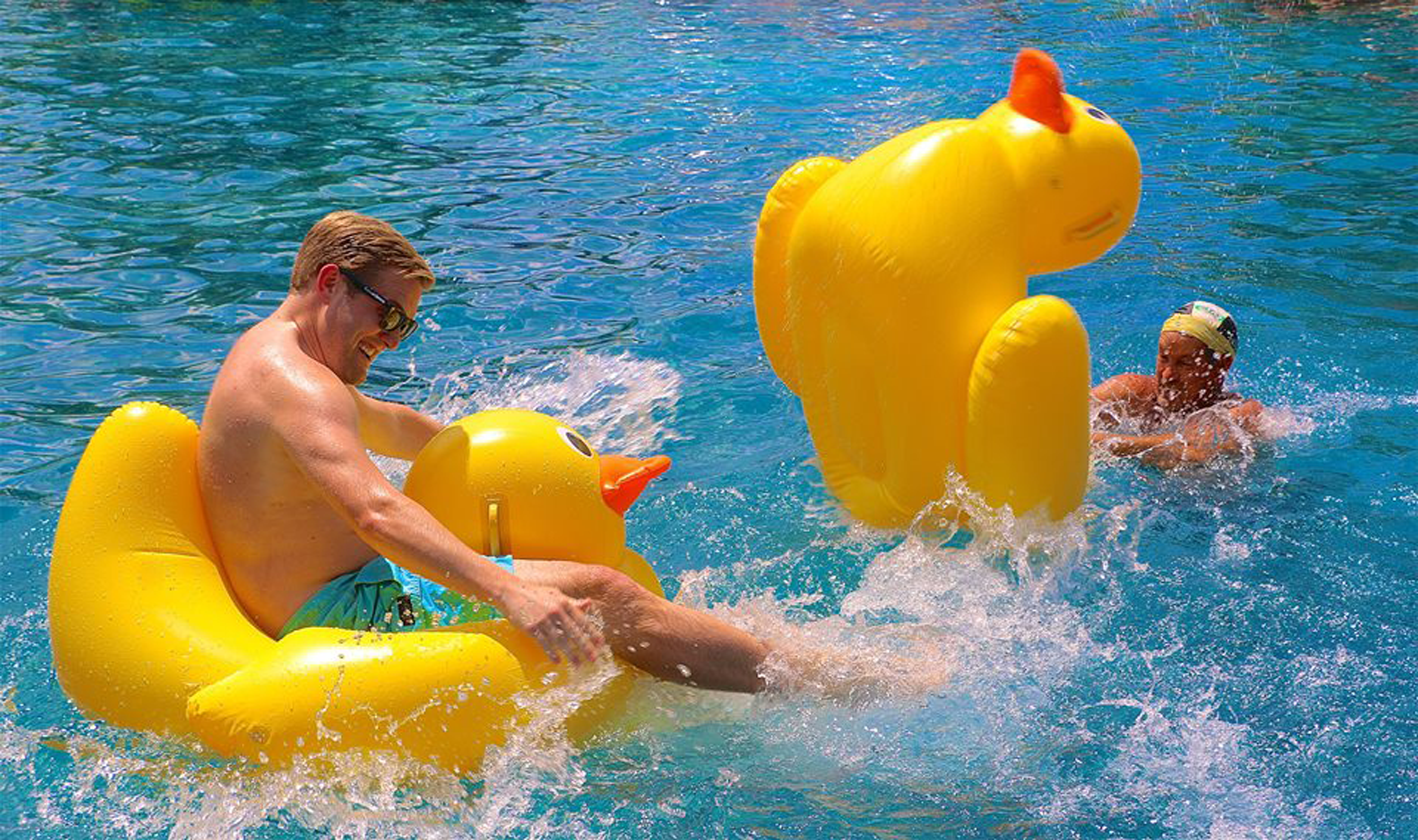 Duck boat races at Minerals Hotel Pool Complex