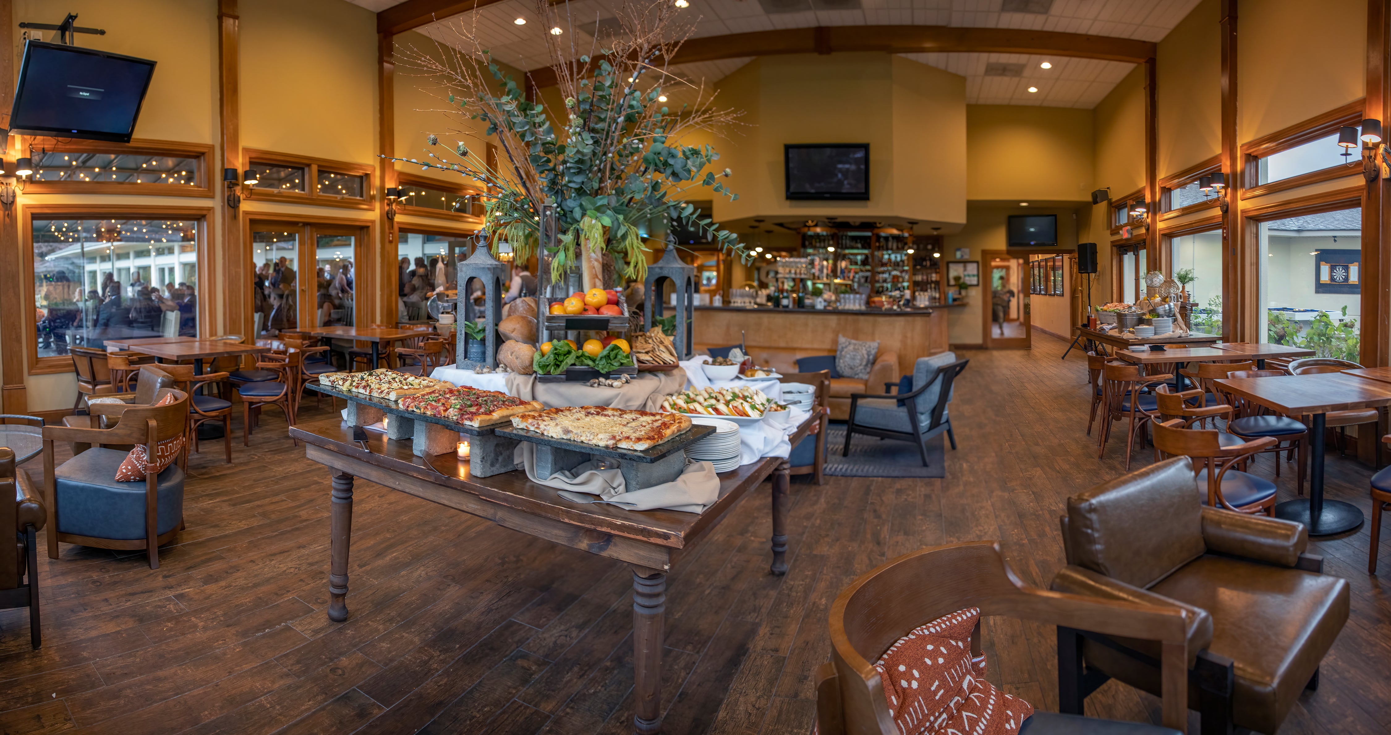 Black Bear Golf Club set up for wedding cocktail hour