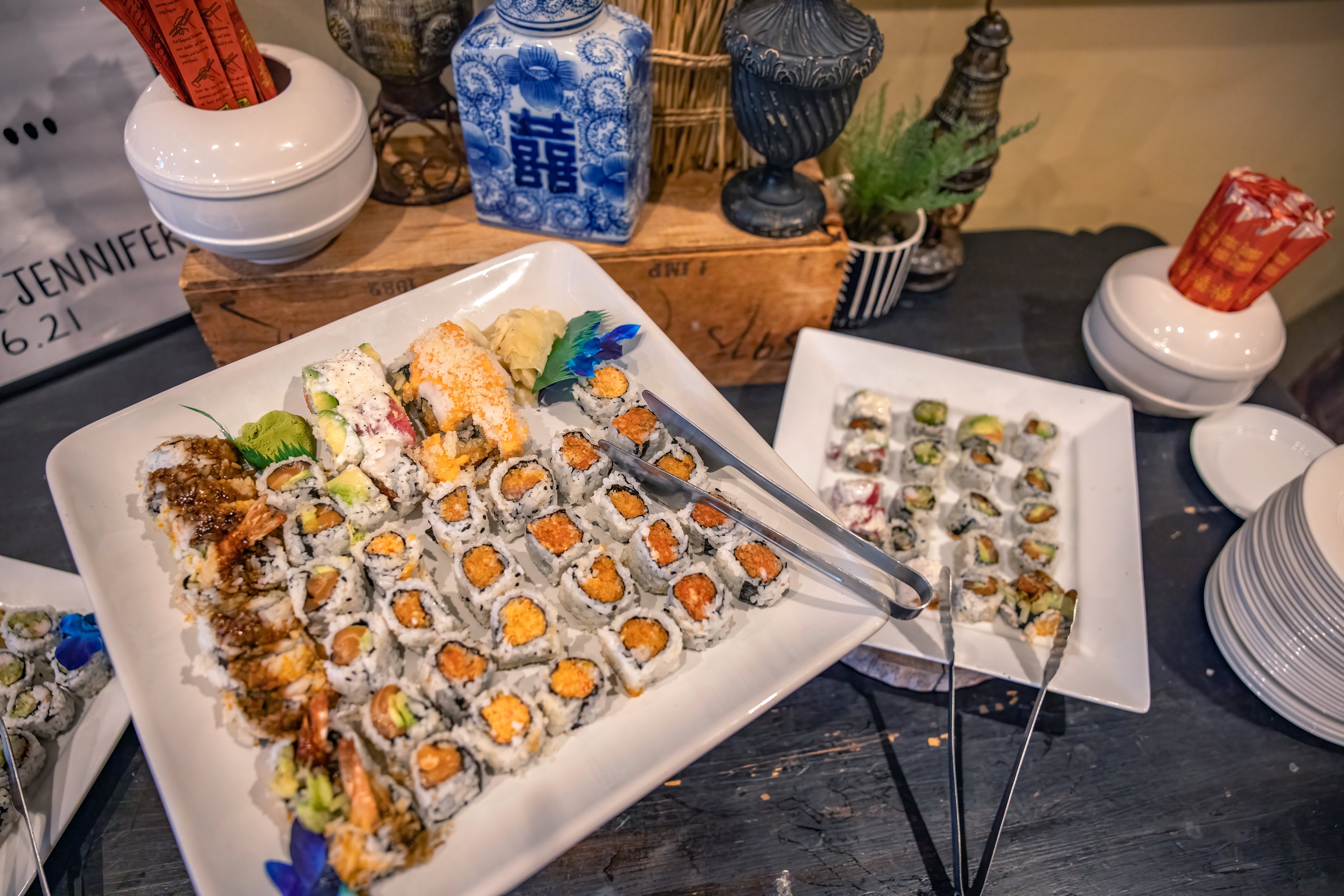 Sushi assortment buffet