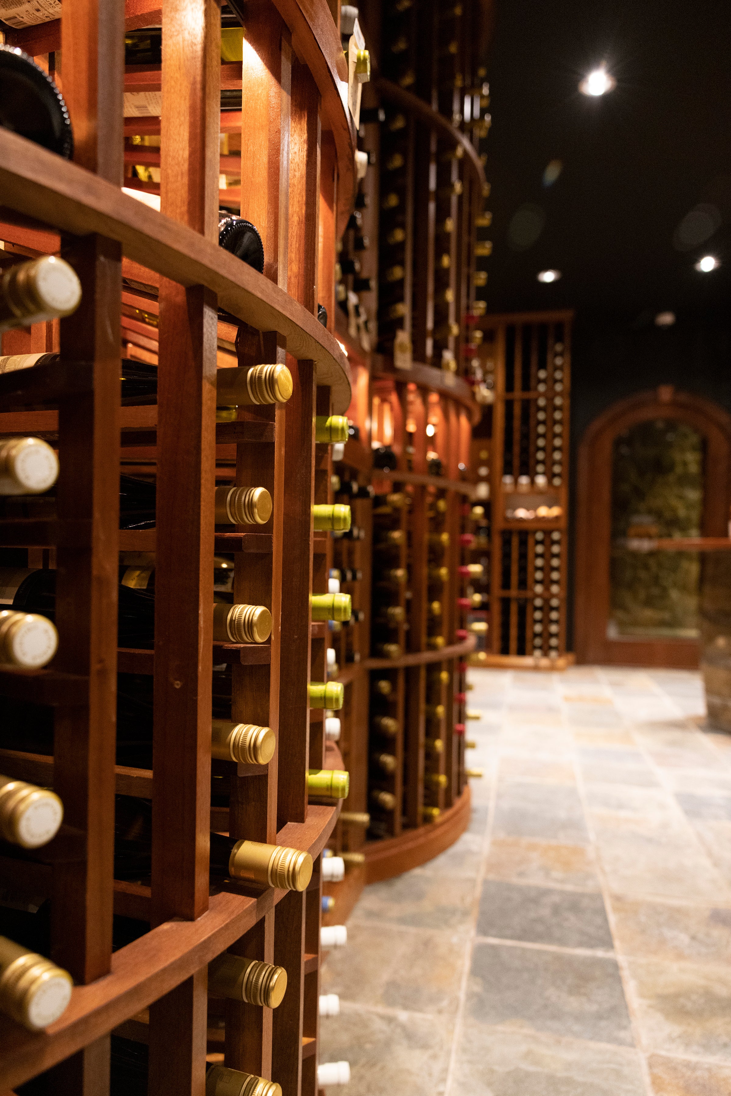 Wine racks in the Curator at Crystal Springs Resort in NJ