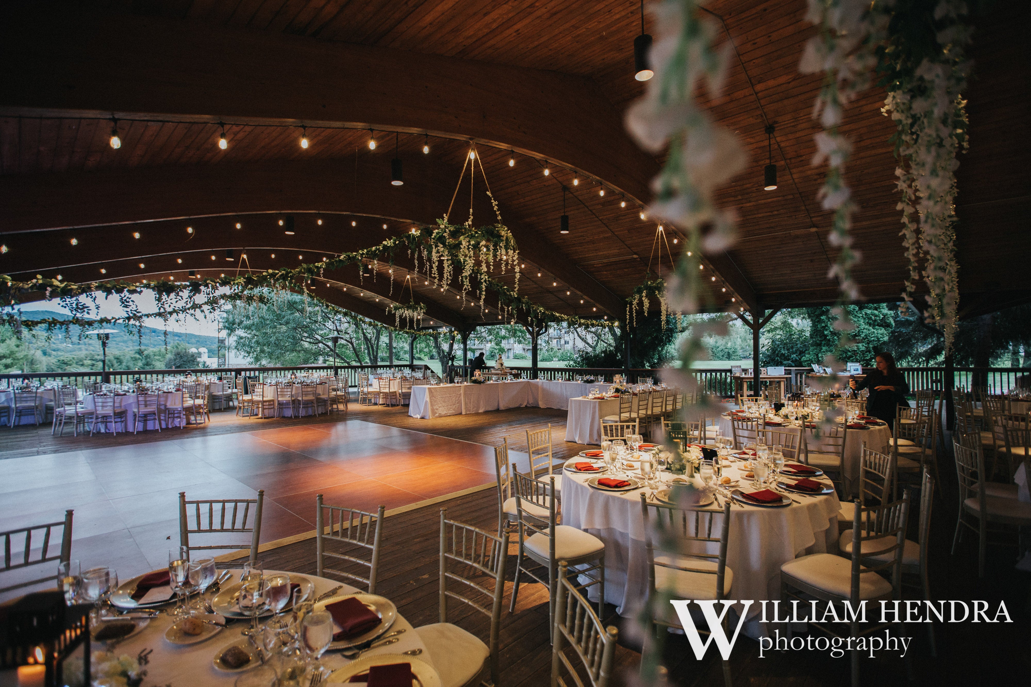 Sweetgrass Pavillion wedding reception set up and decorations