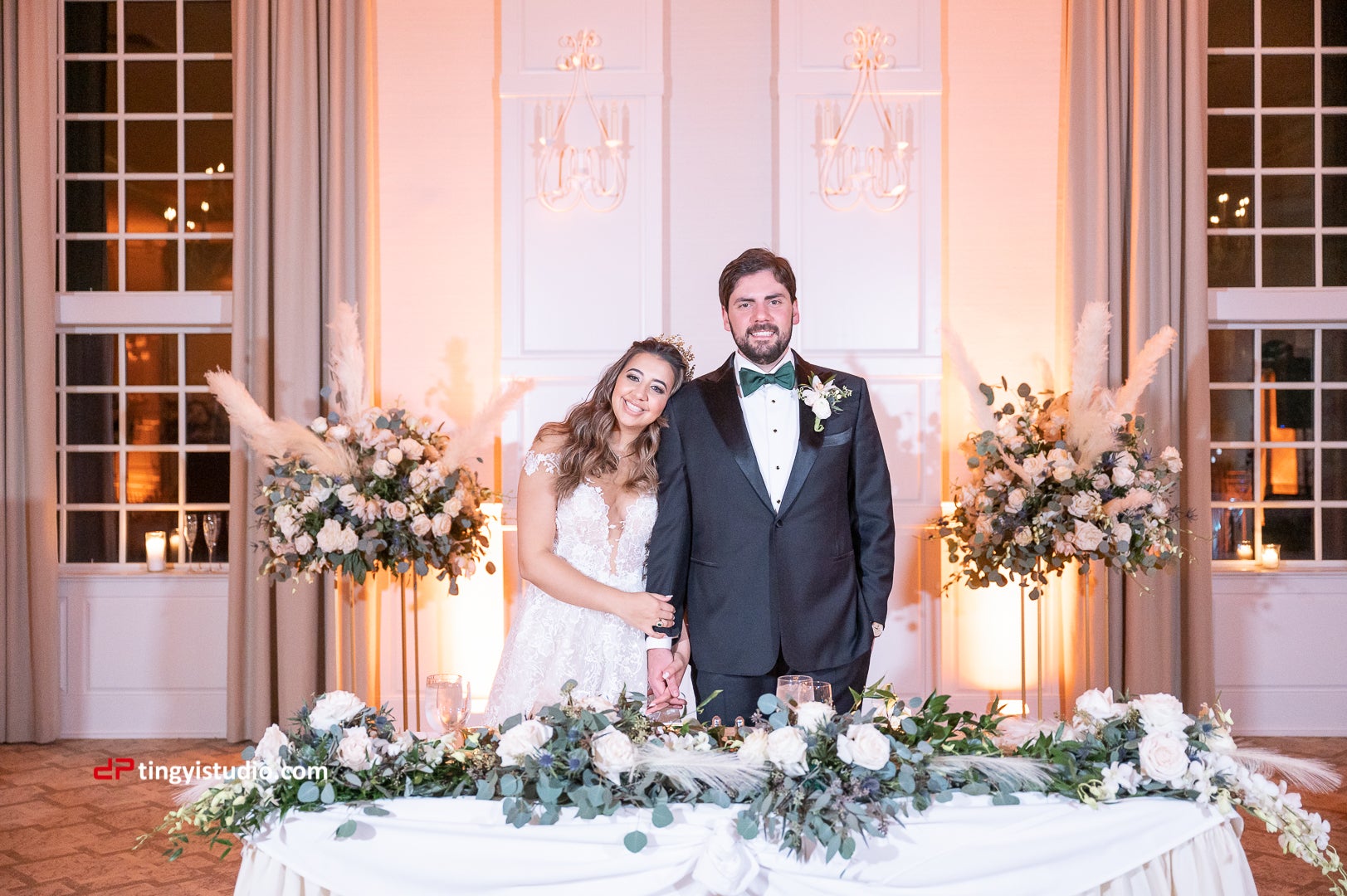 Bride and Groom together at the sweetheart table