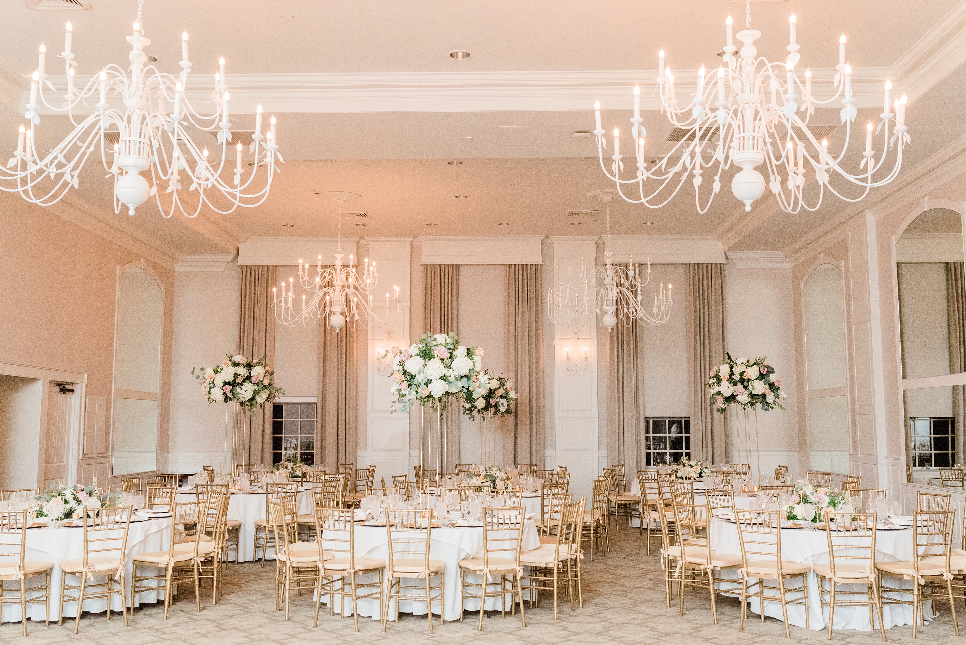Wedding setup in Emerald Ballroom at Crystal Springs Resort
