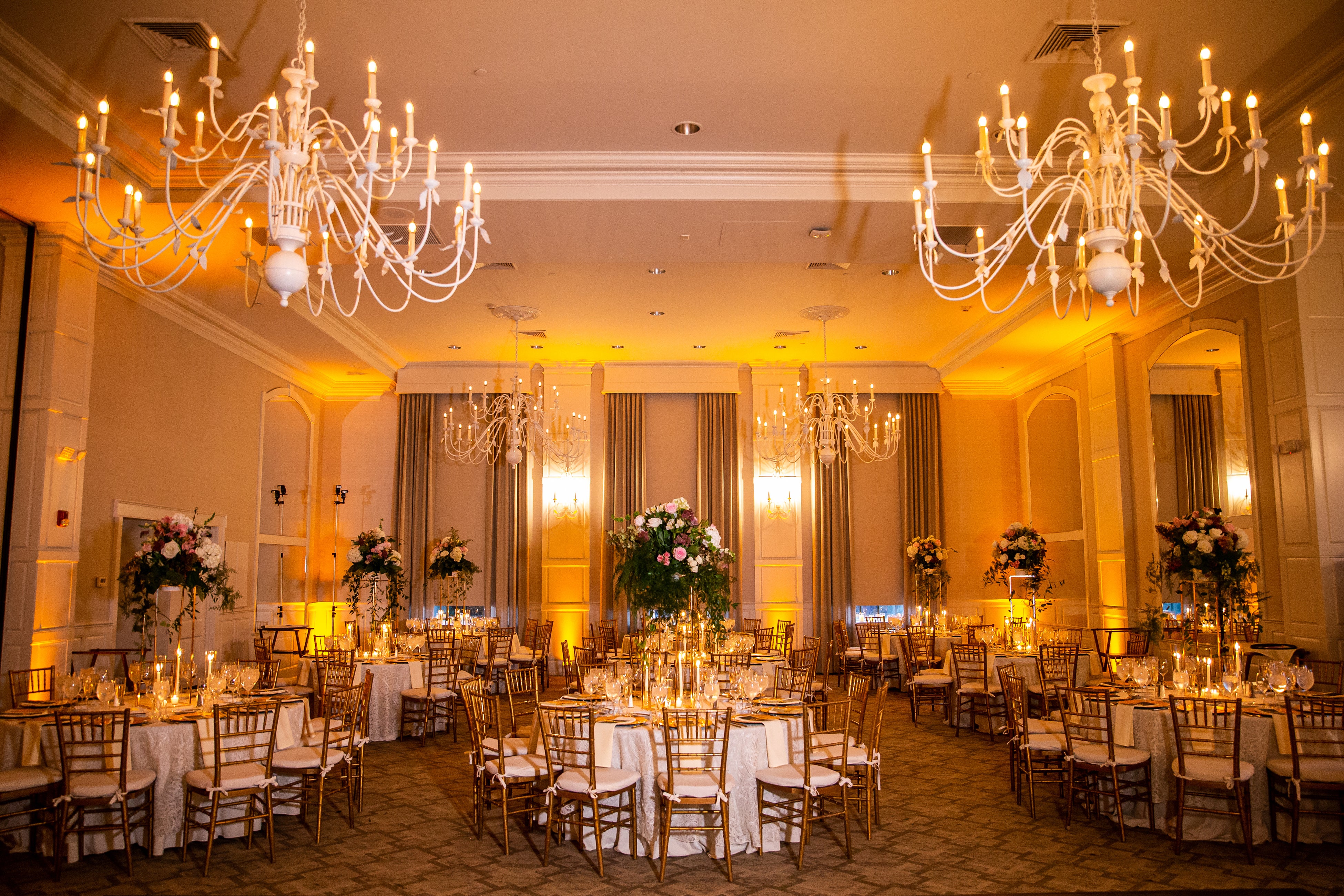 Wedding setup in Emerald Ballroom at Crystal Springs Resort