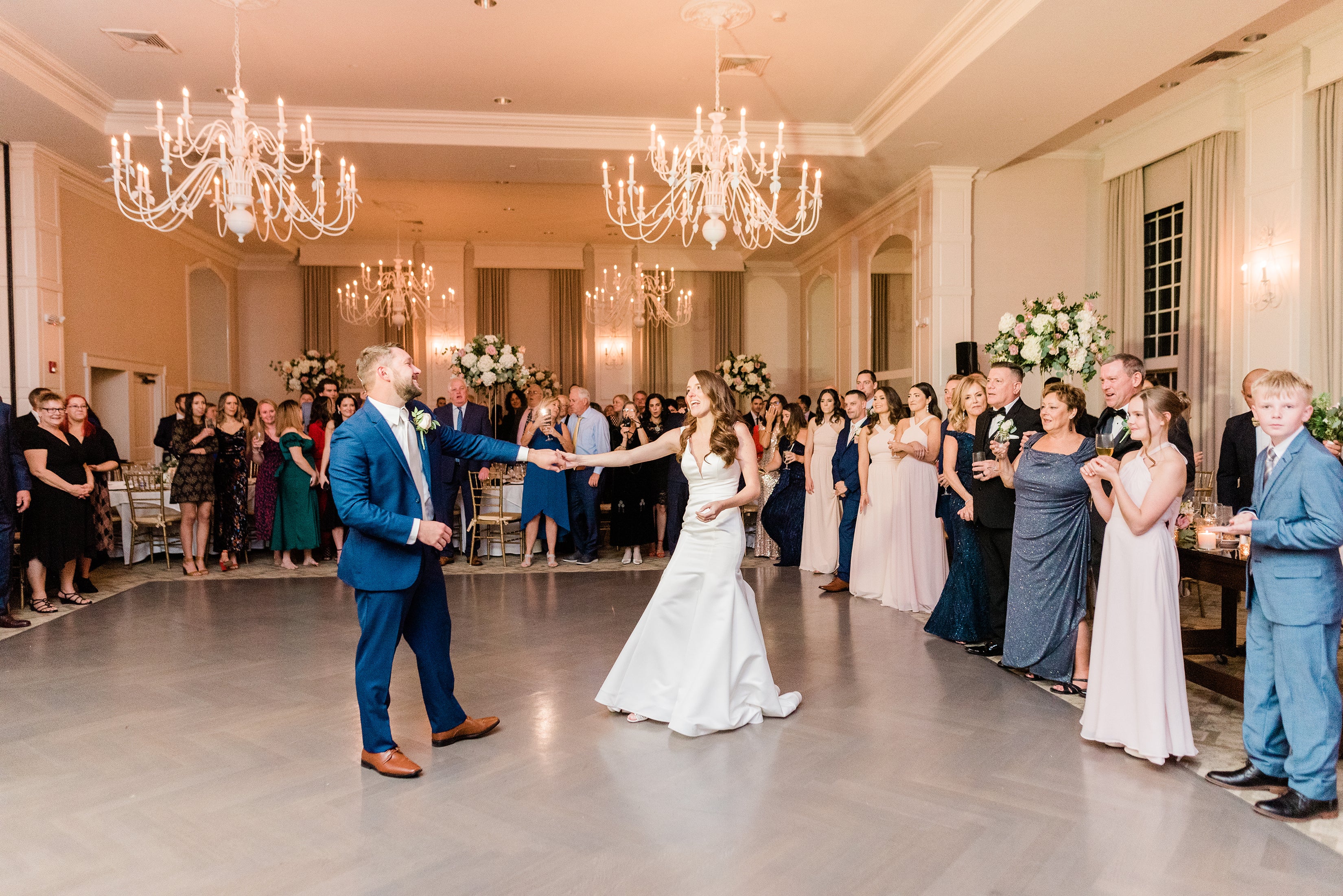 Bride and Groom sharing the dance floor for first dance together