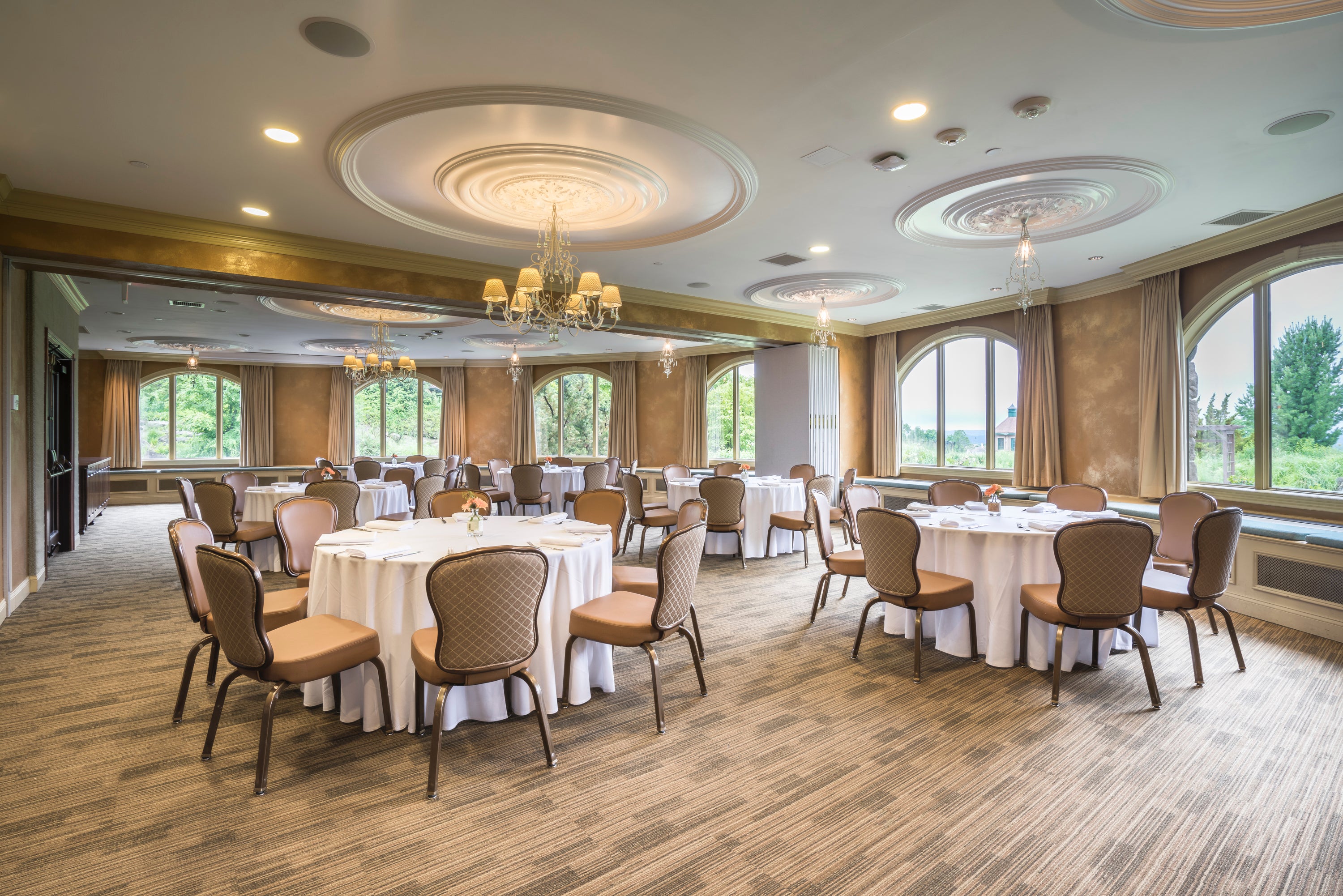 The Saratoga Meeting room ready for a corporate meeting at Crystal Springs Resort