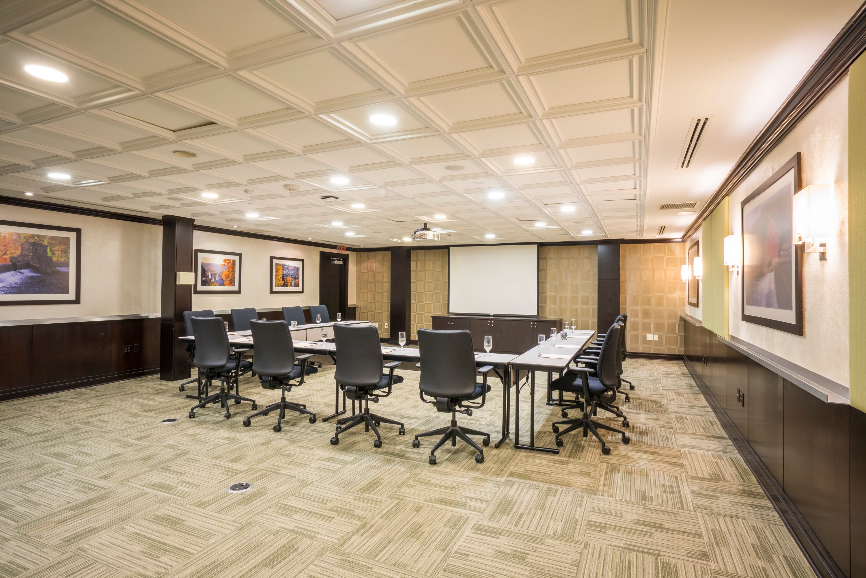 A meeting in the Flora Springs Room at Crystal Springs Resort