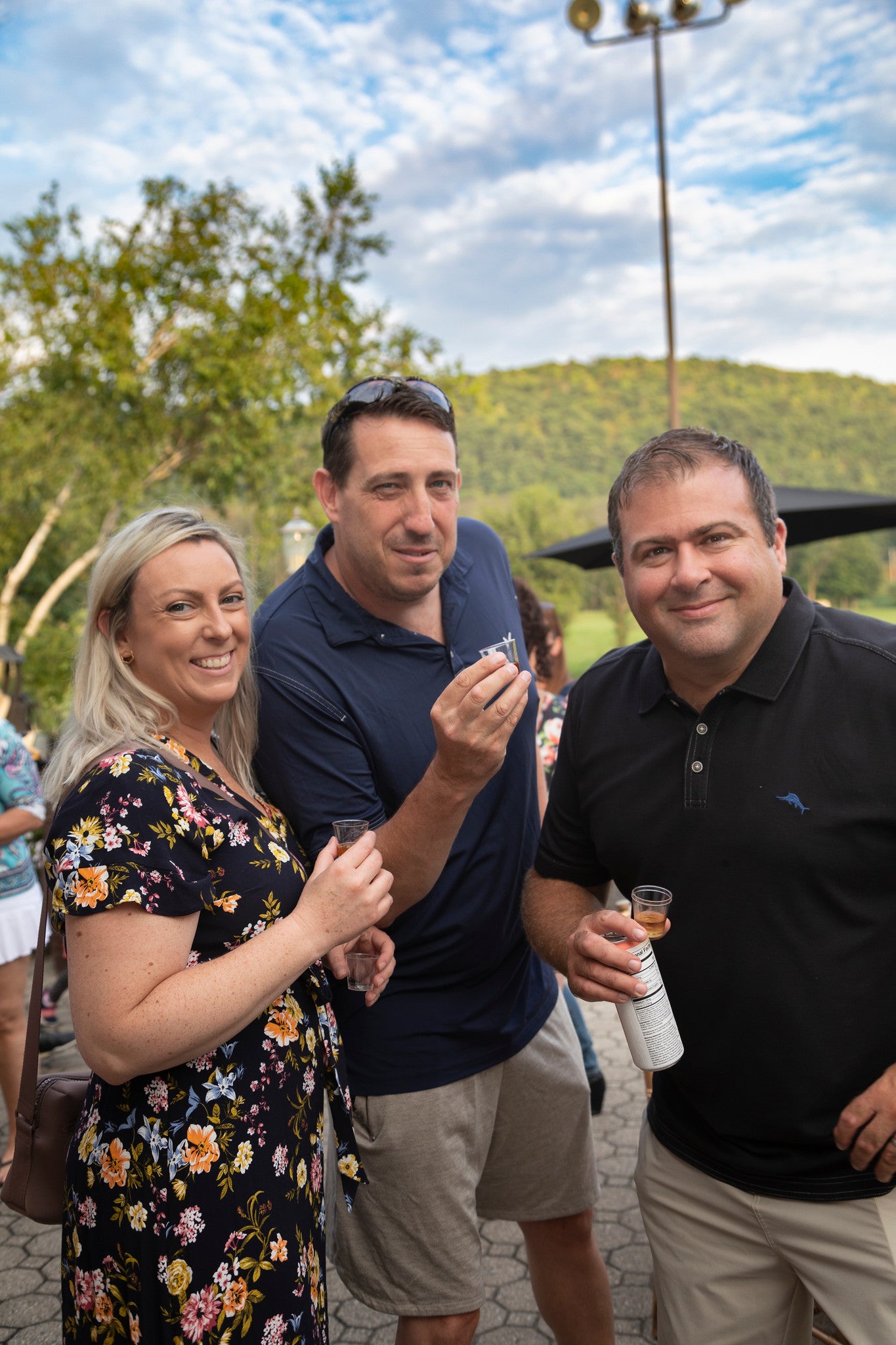 Friends doing shots of Bourbon