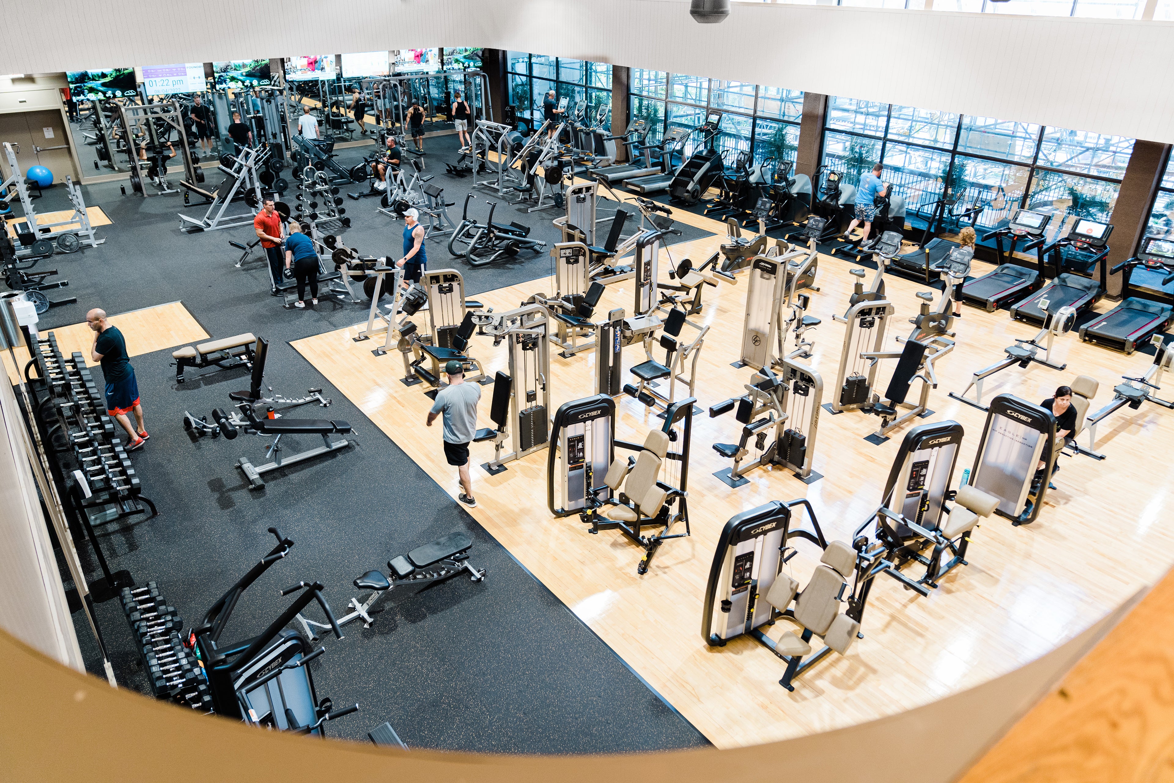 MSC Gym floor with an array of equipment.