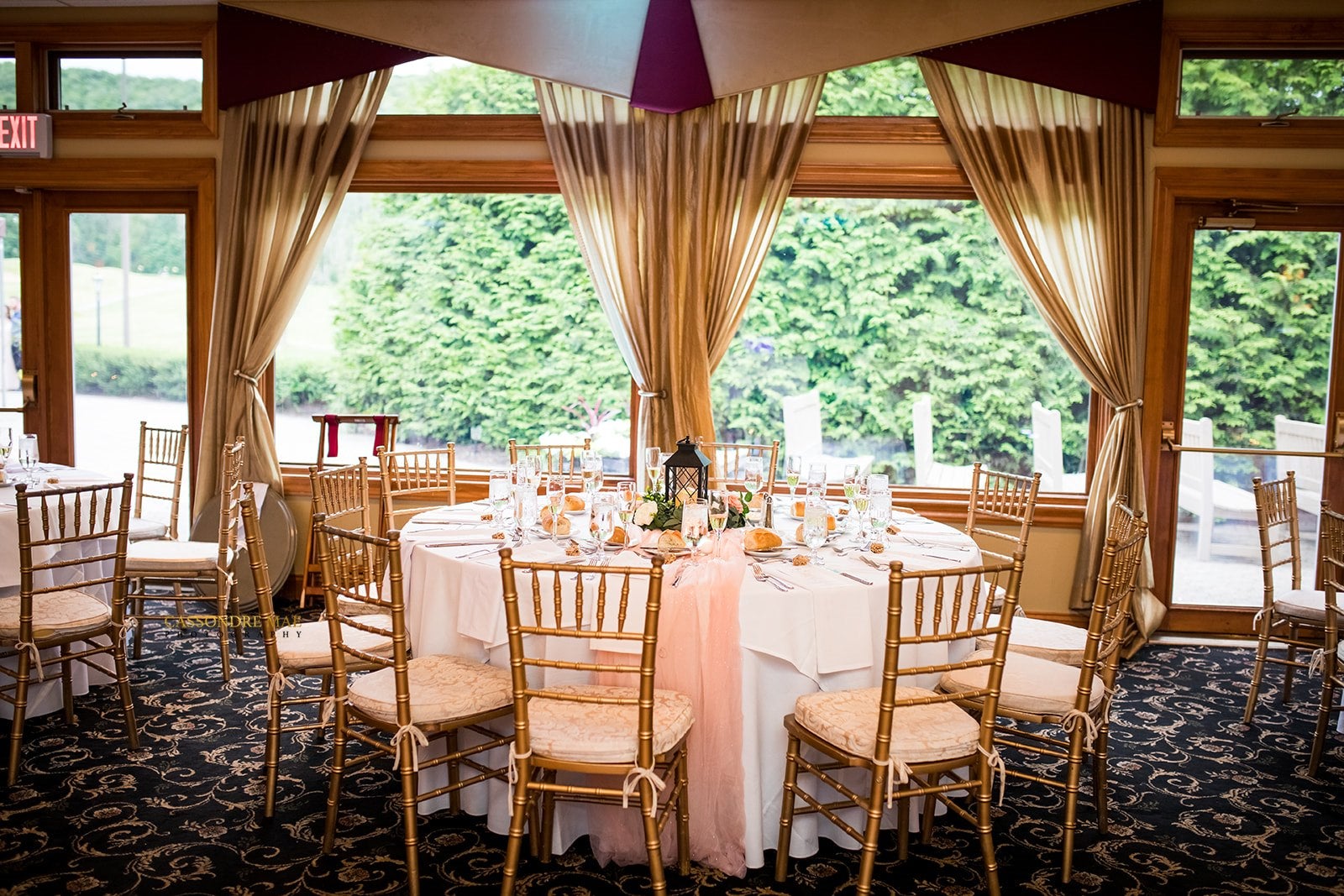 Wedding reception table setting.