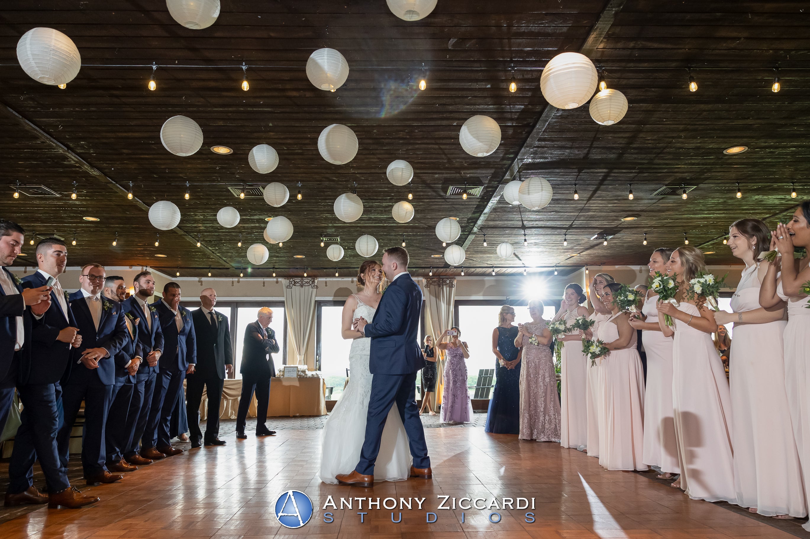 Bride and Groom sharing first dance at wedding