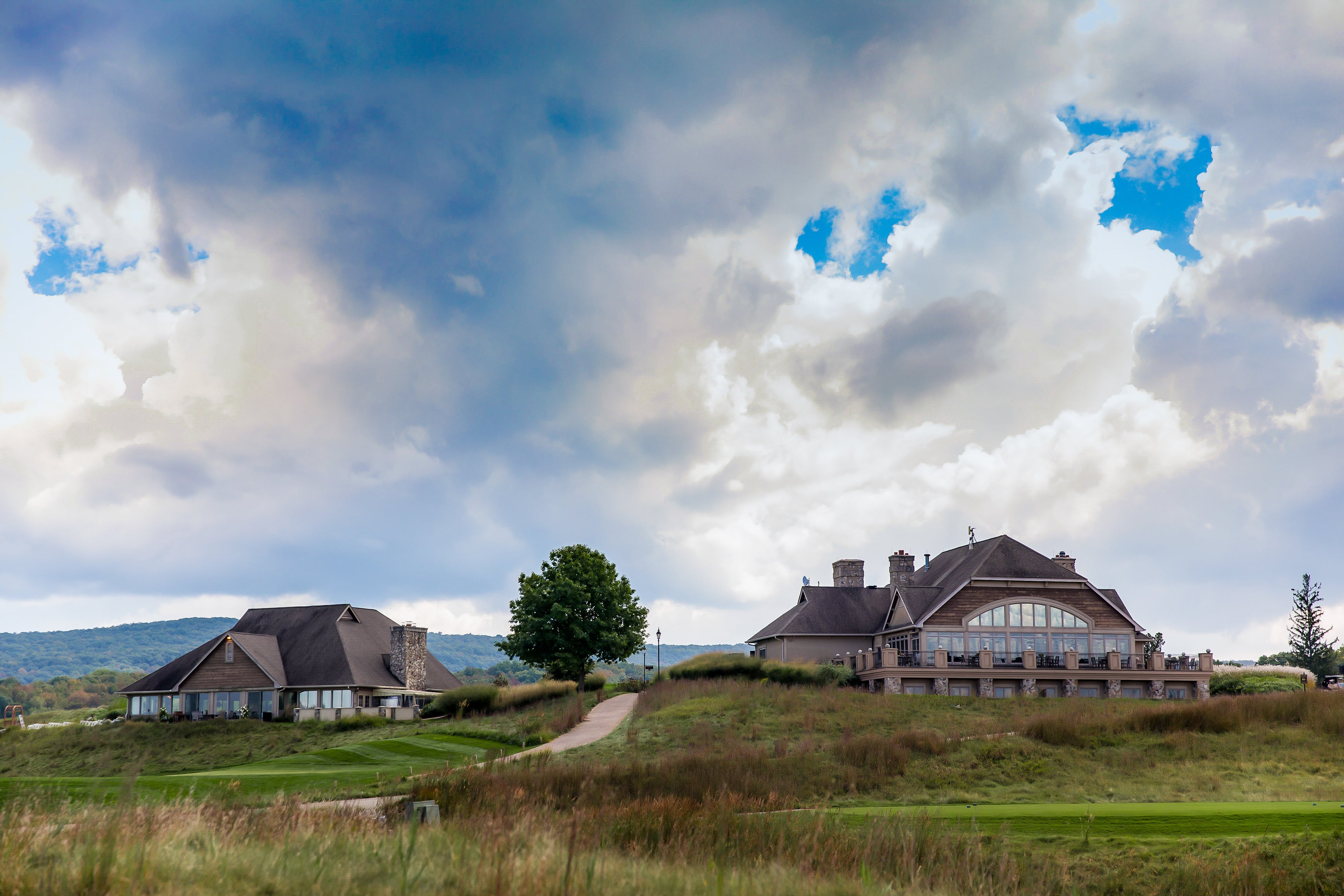 View of Ballyowen Clubhouse from the golf course