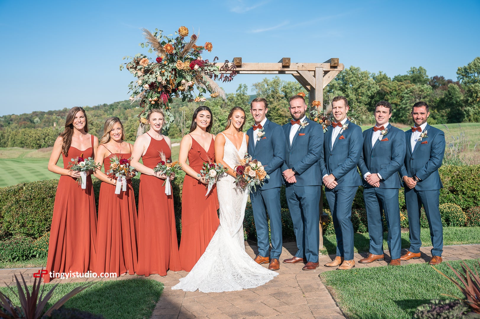 Wedding party at Ballyowen wedding garden
