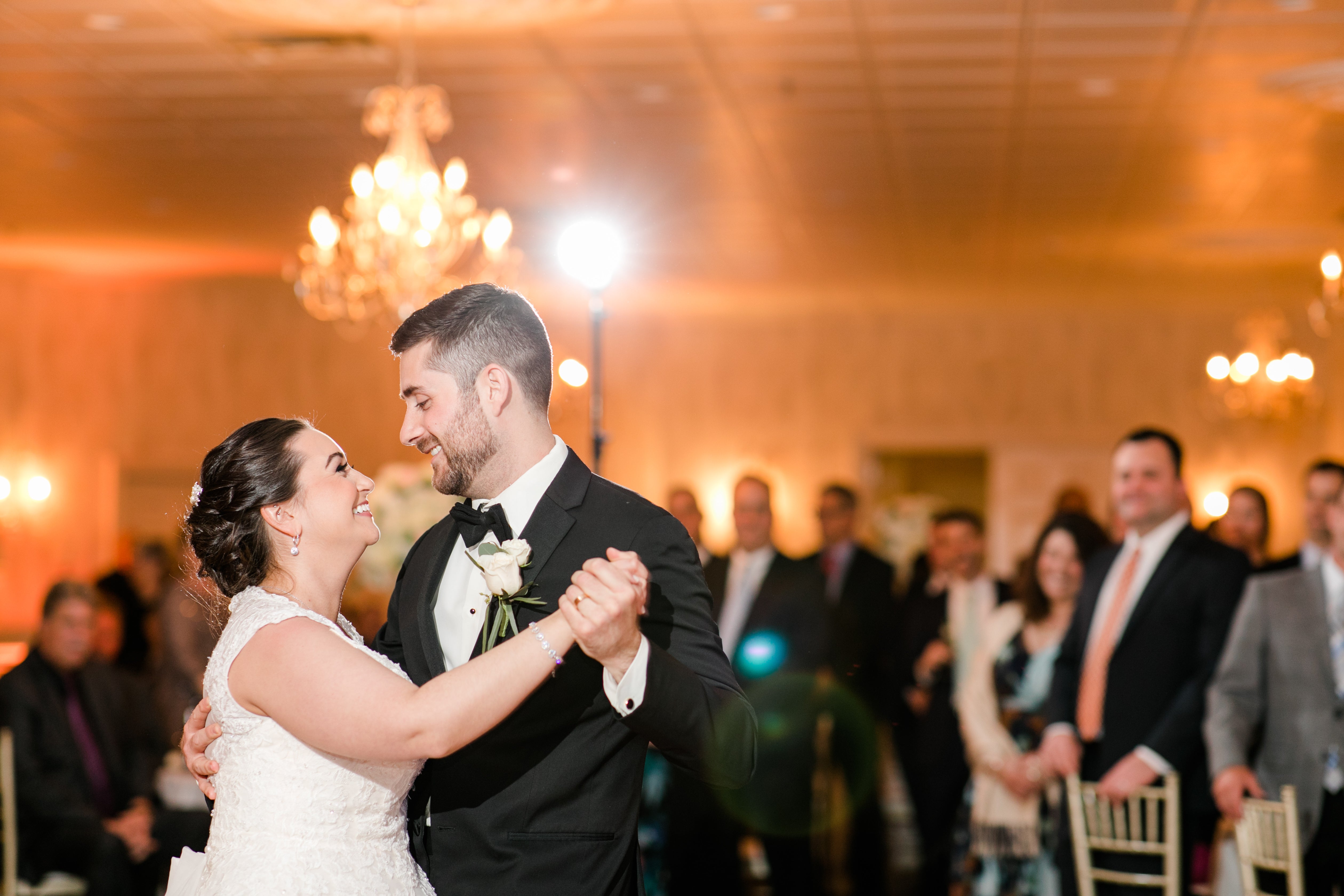 Lovely wedding couple dancing together