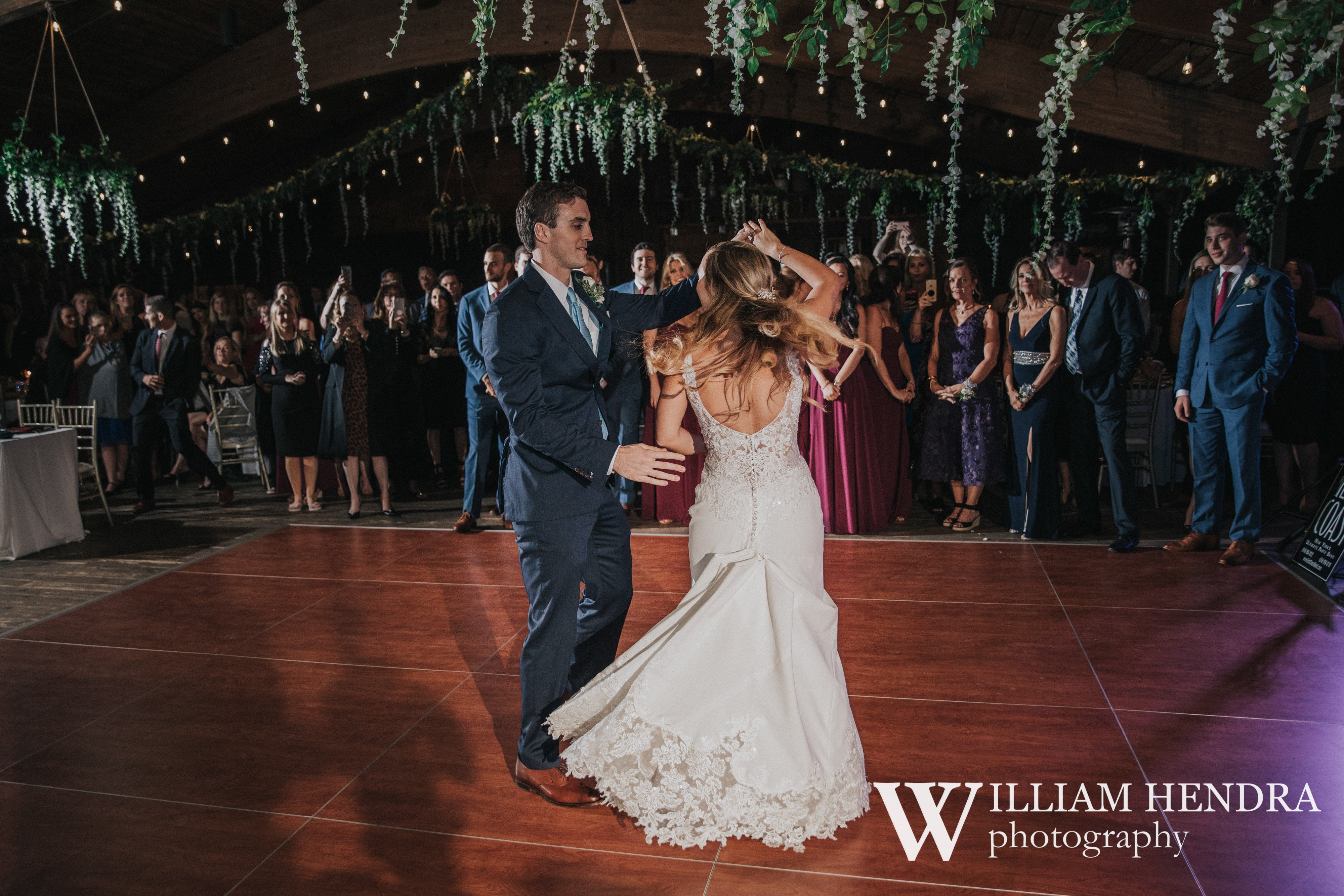 Bride and Groom dancing at Sweetgrass Pavilion
