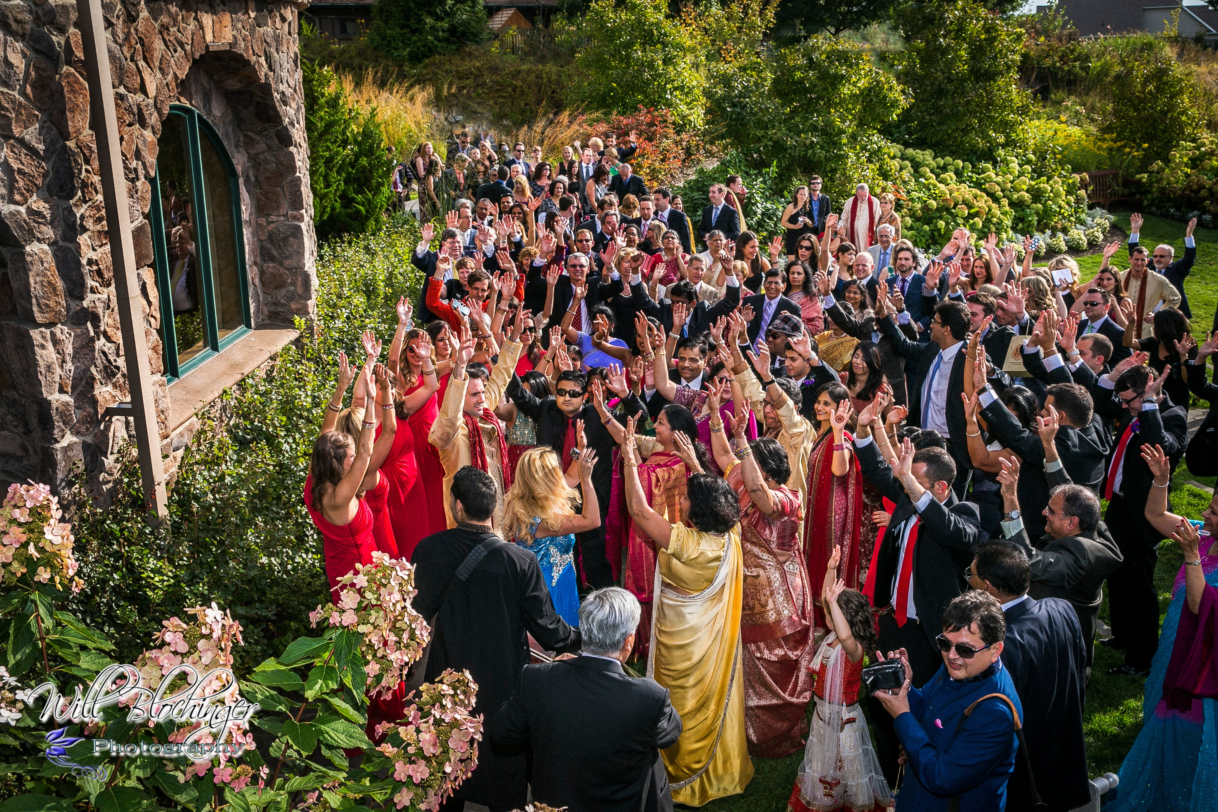 Indian wedding celebration outside Crystal Springs Country Club