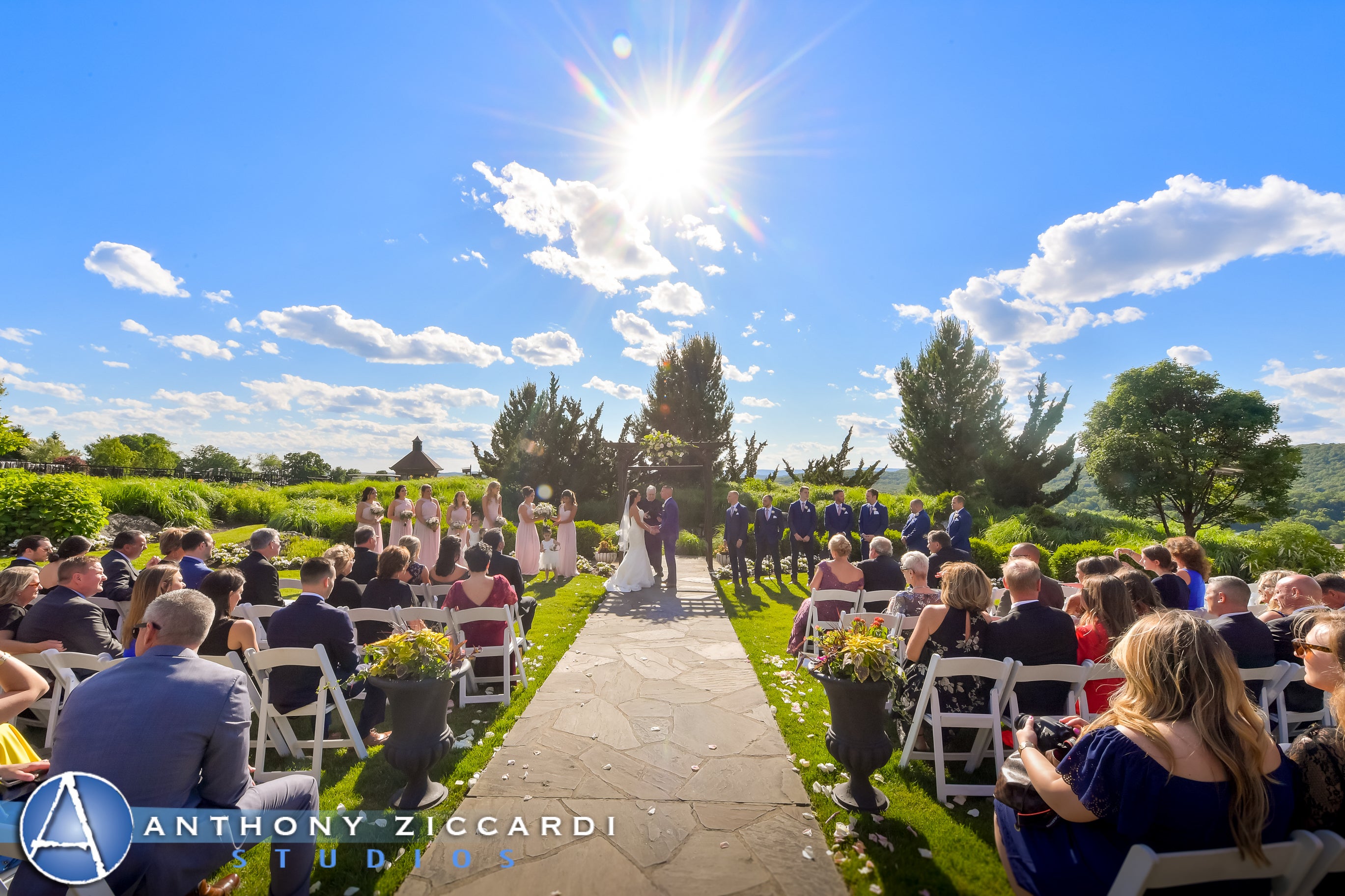 Wedding Ceremony in the wedding garden at Crystal Springs Resort