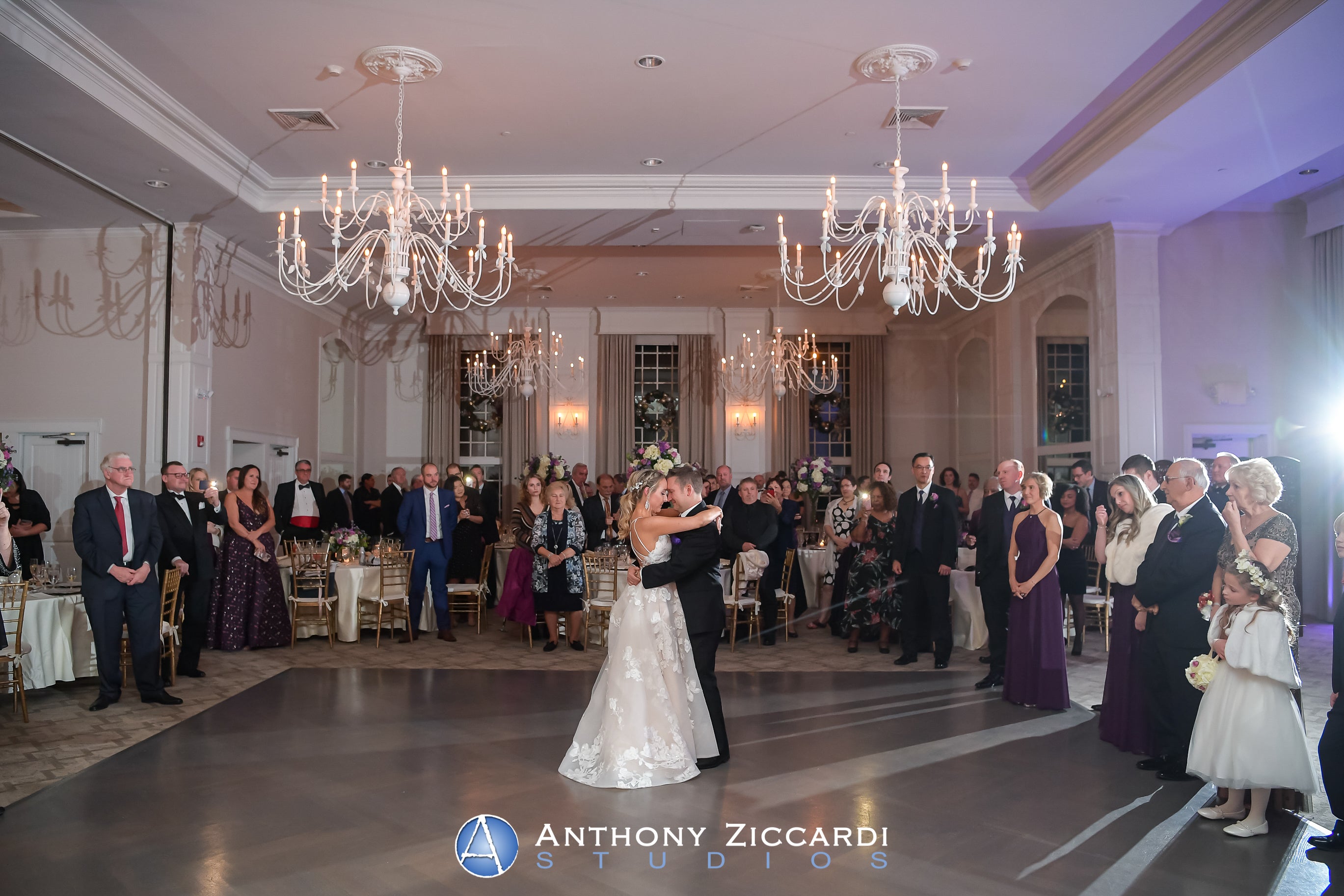 Winter wedding in Emerald Ballroom at the Crystal Springs Country Club