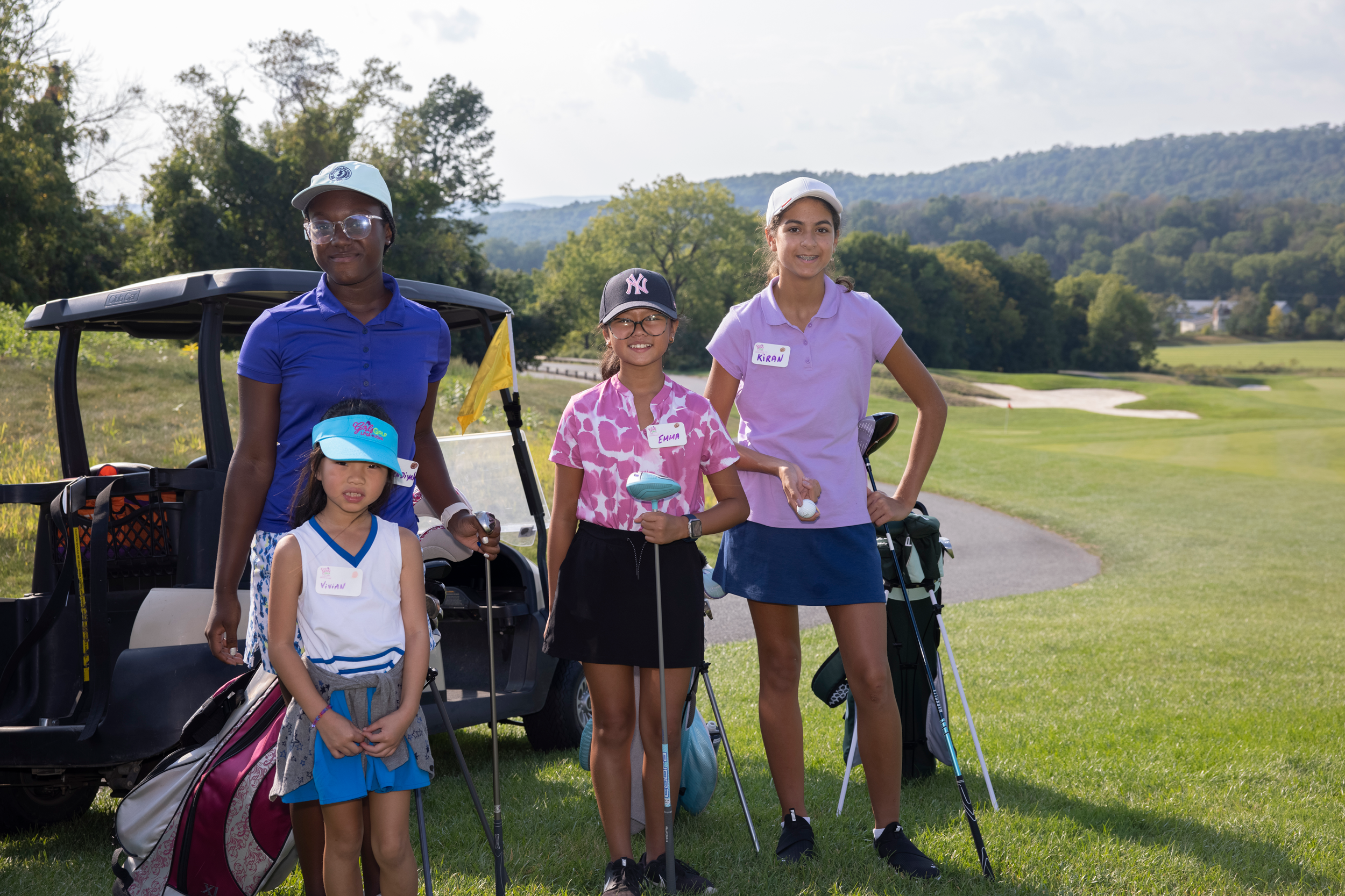 Girls at golf clinic at Crystal Springs Resort