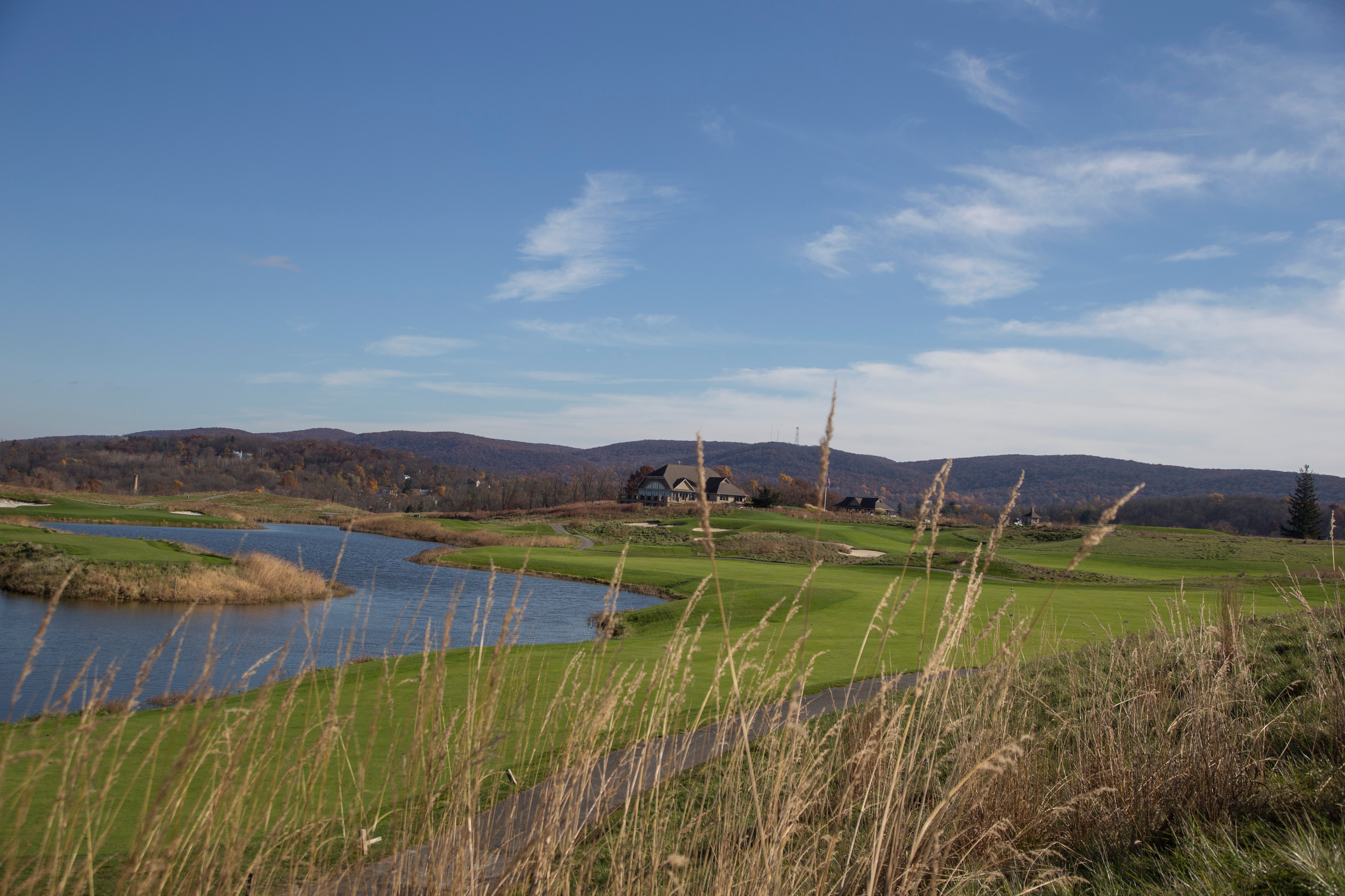 View of the Ballyowen Clubhouse at Crystal Springs Resort
