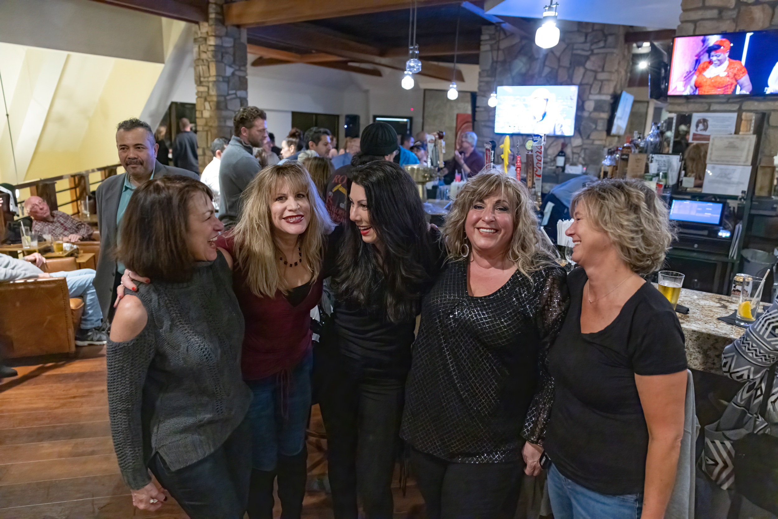 Group of girlfriends at Kites restaurant.