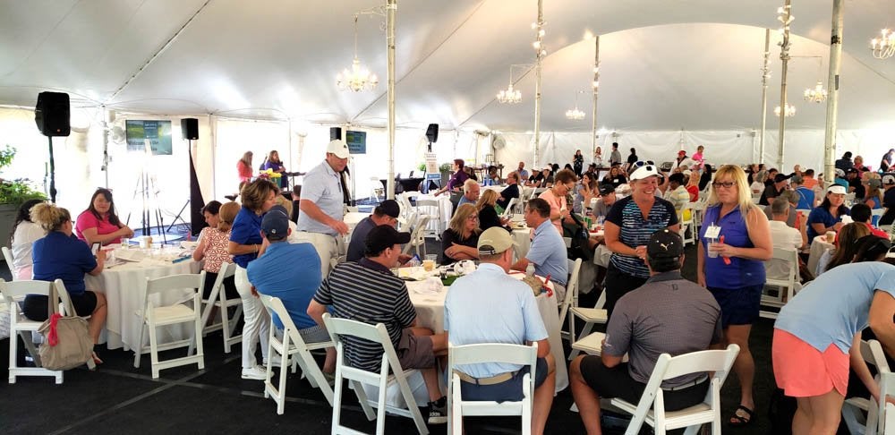 People socializing at an outing event at Crystal Springs Resort
