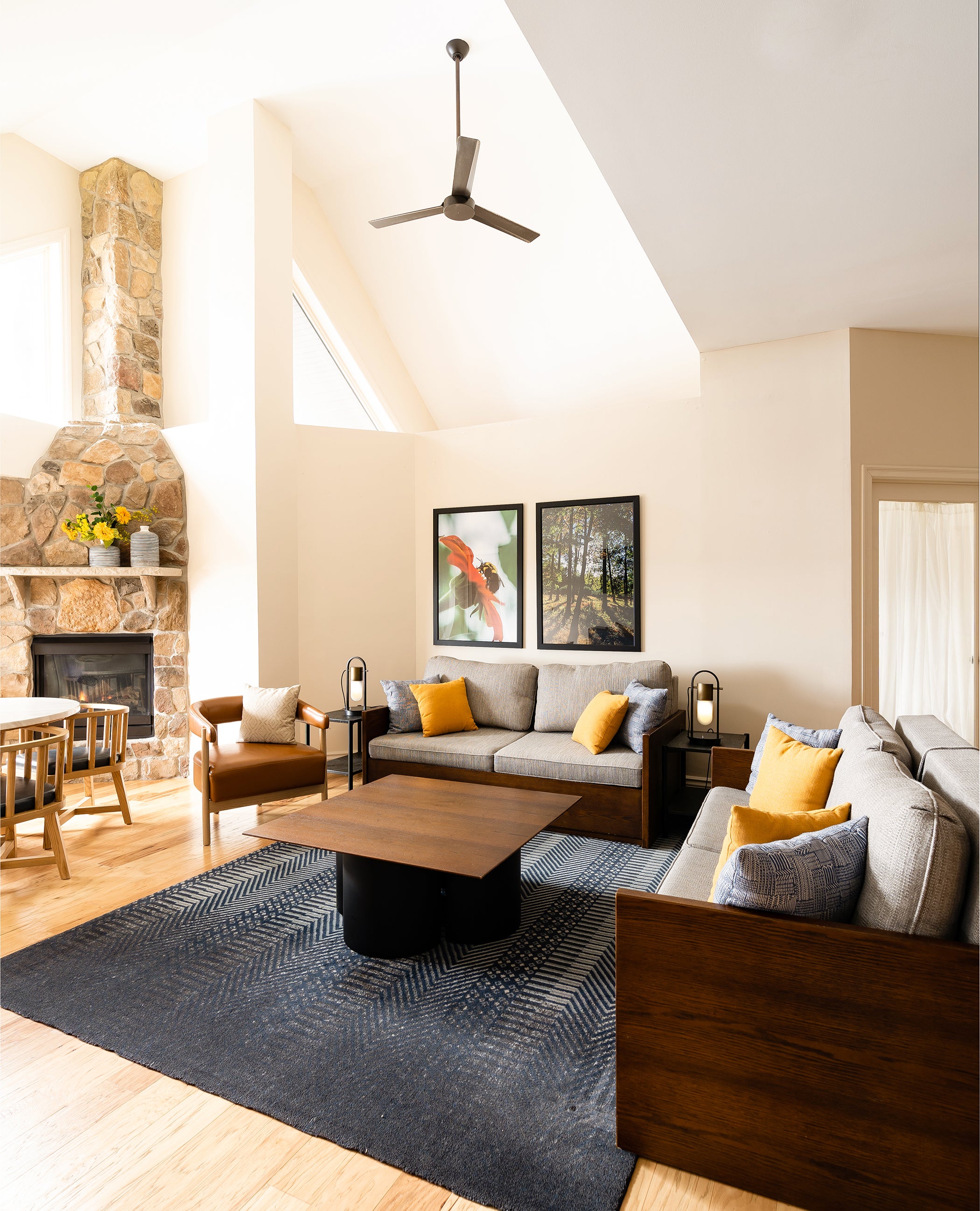 Living room in suite at Grand Cascades Lodge at Crystal Springs Resort in NJ