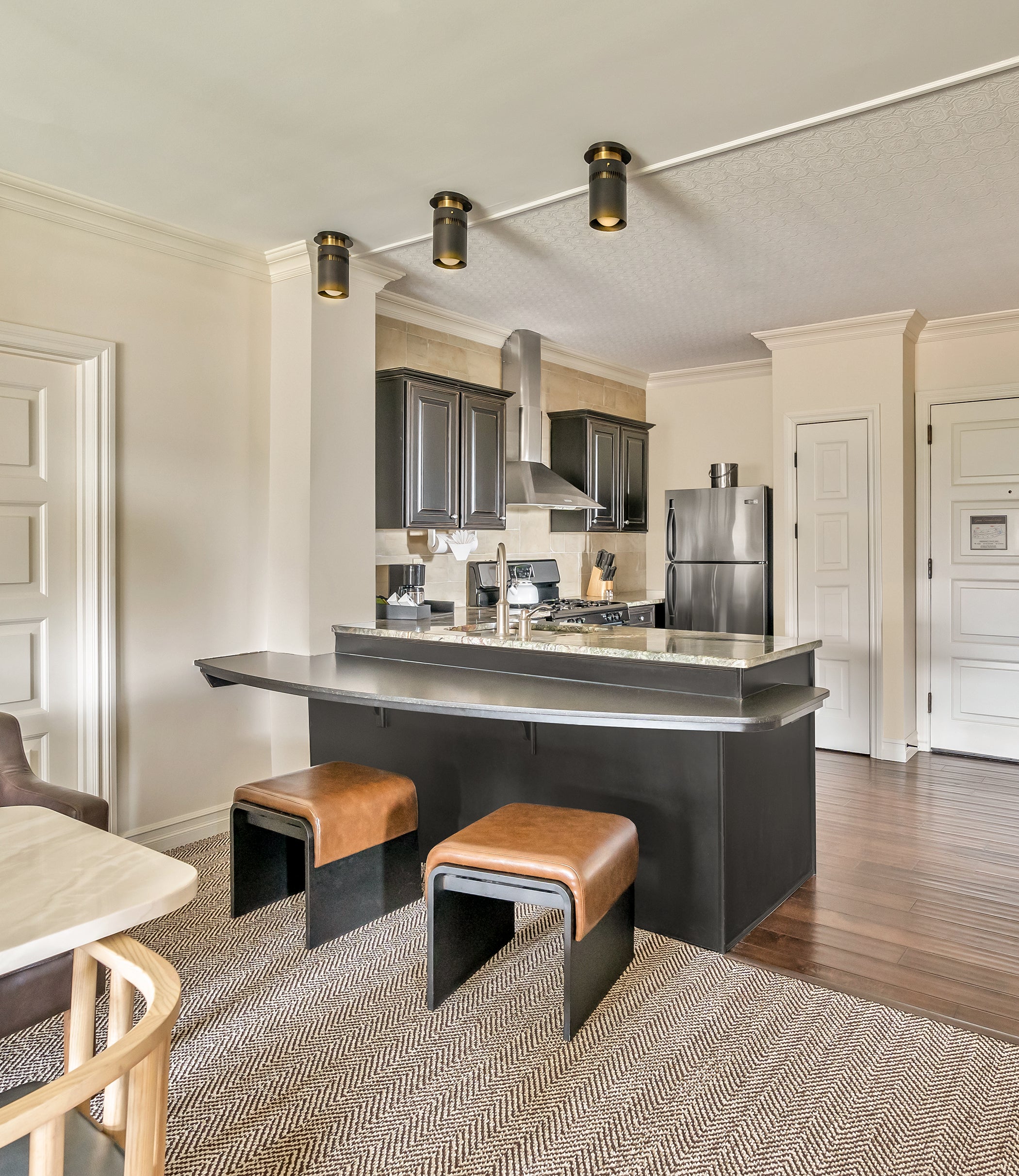 Kitchen area in hotel suite at Grand Cascades Lodge