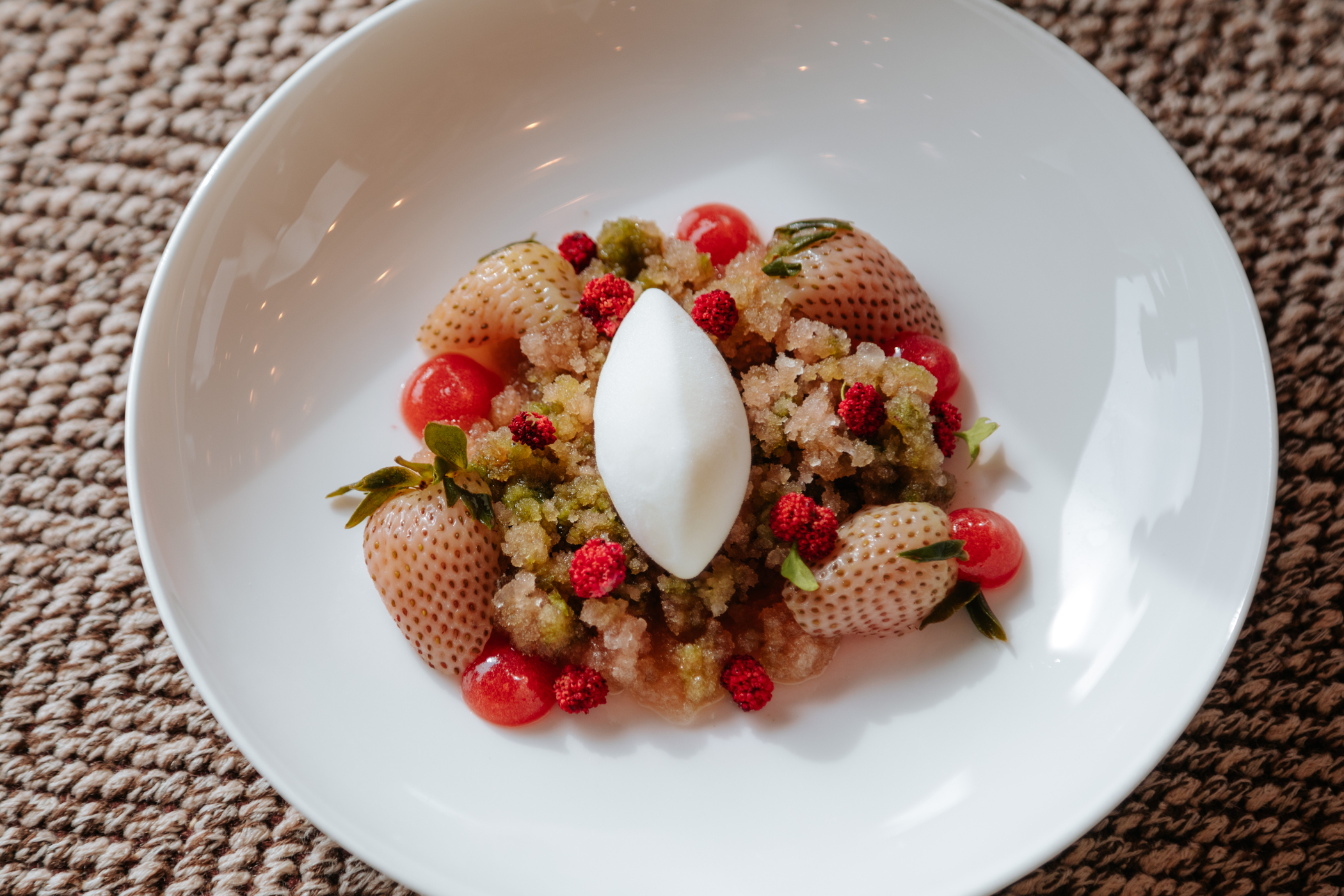 Restaurant Latour dish with strawberries.
