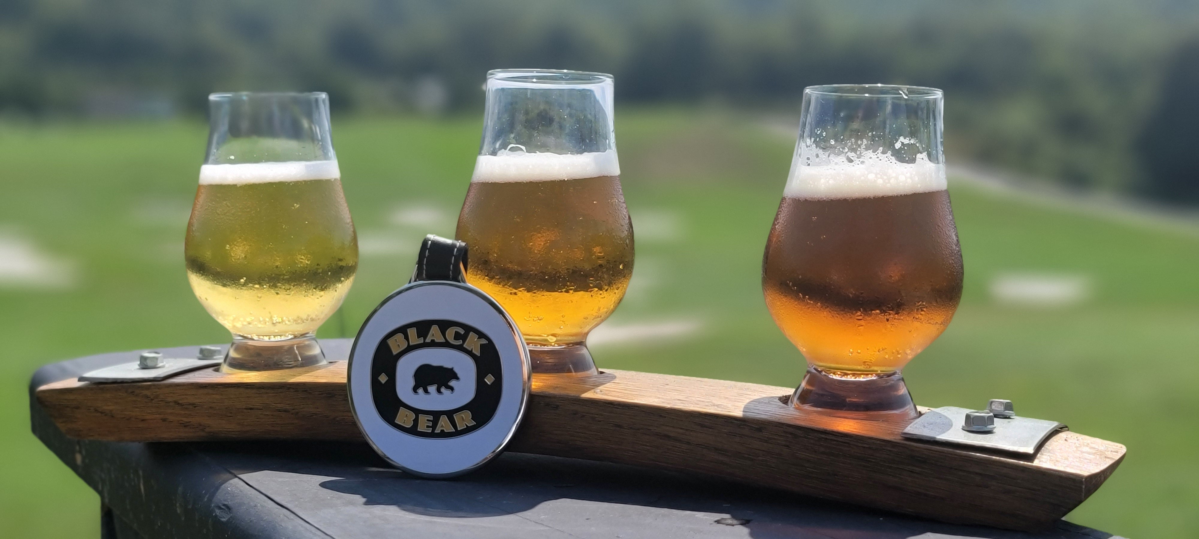 Craft beer samplings on Black Bear golf course.