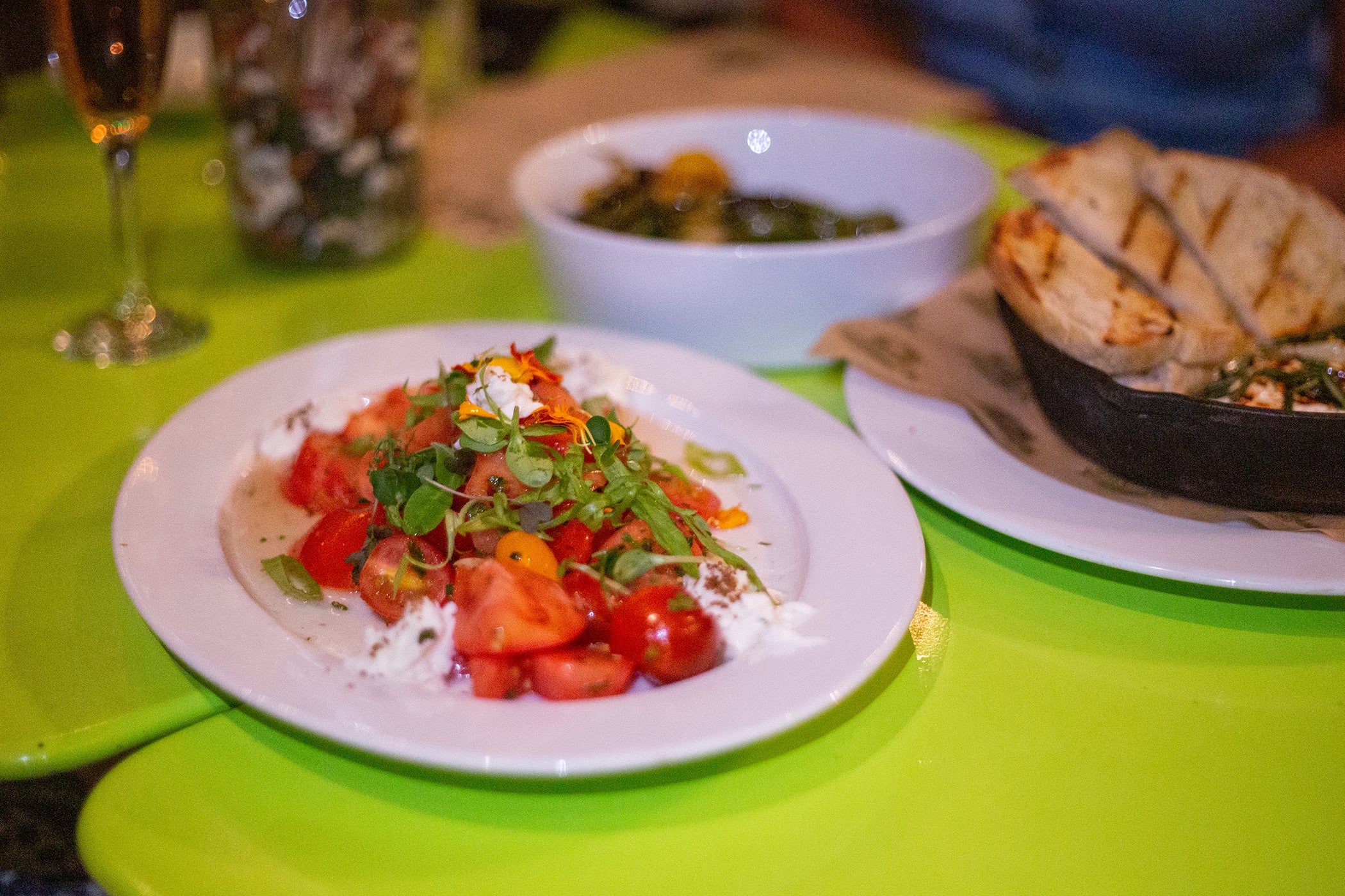 Summer dish in the Chef's Garden featuring fresh tomatoes