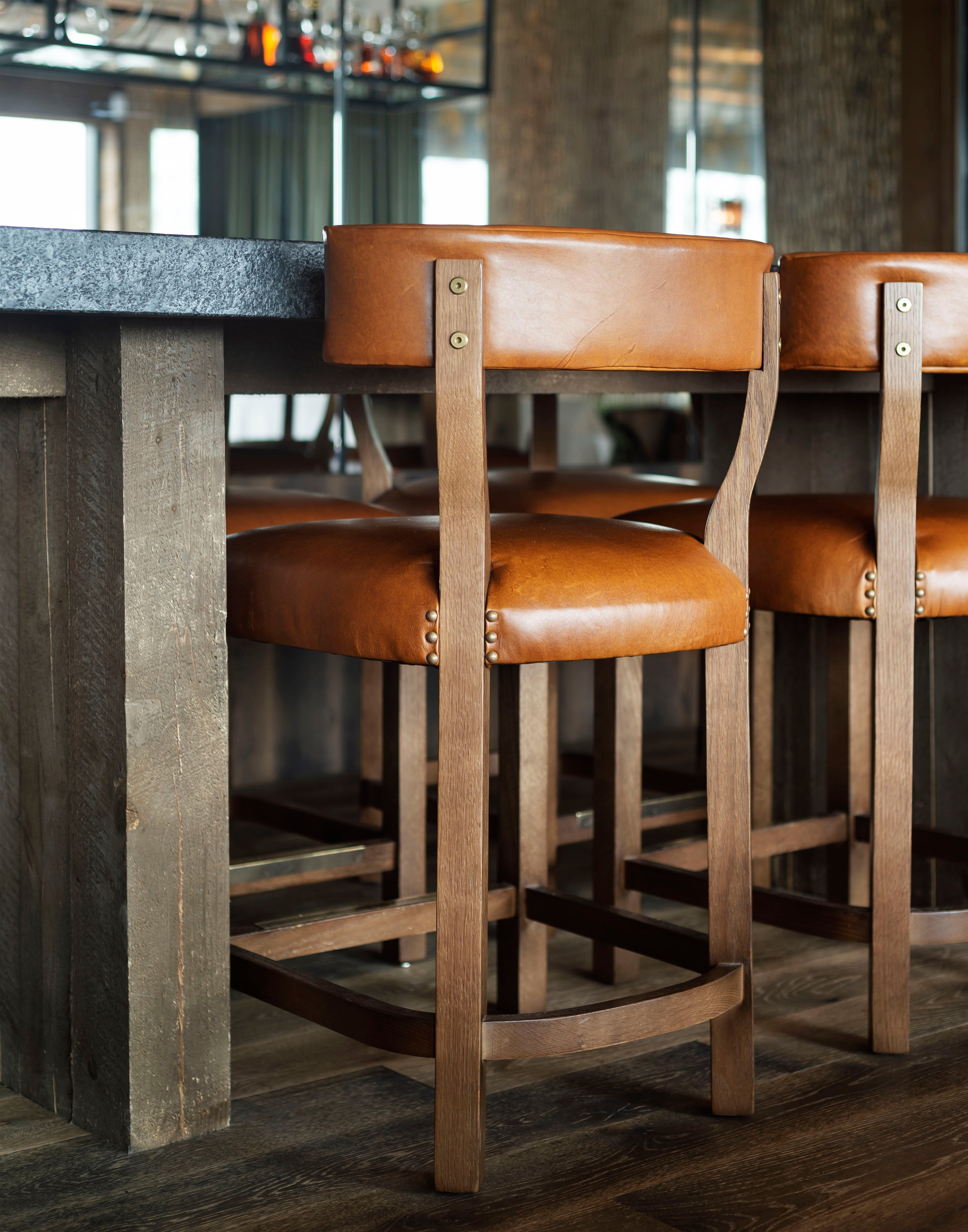 Leather Stool in Latour