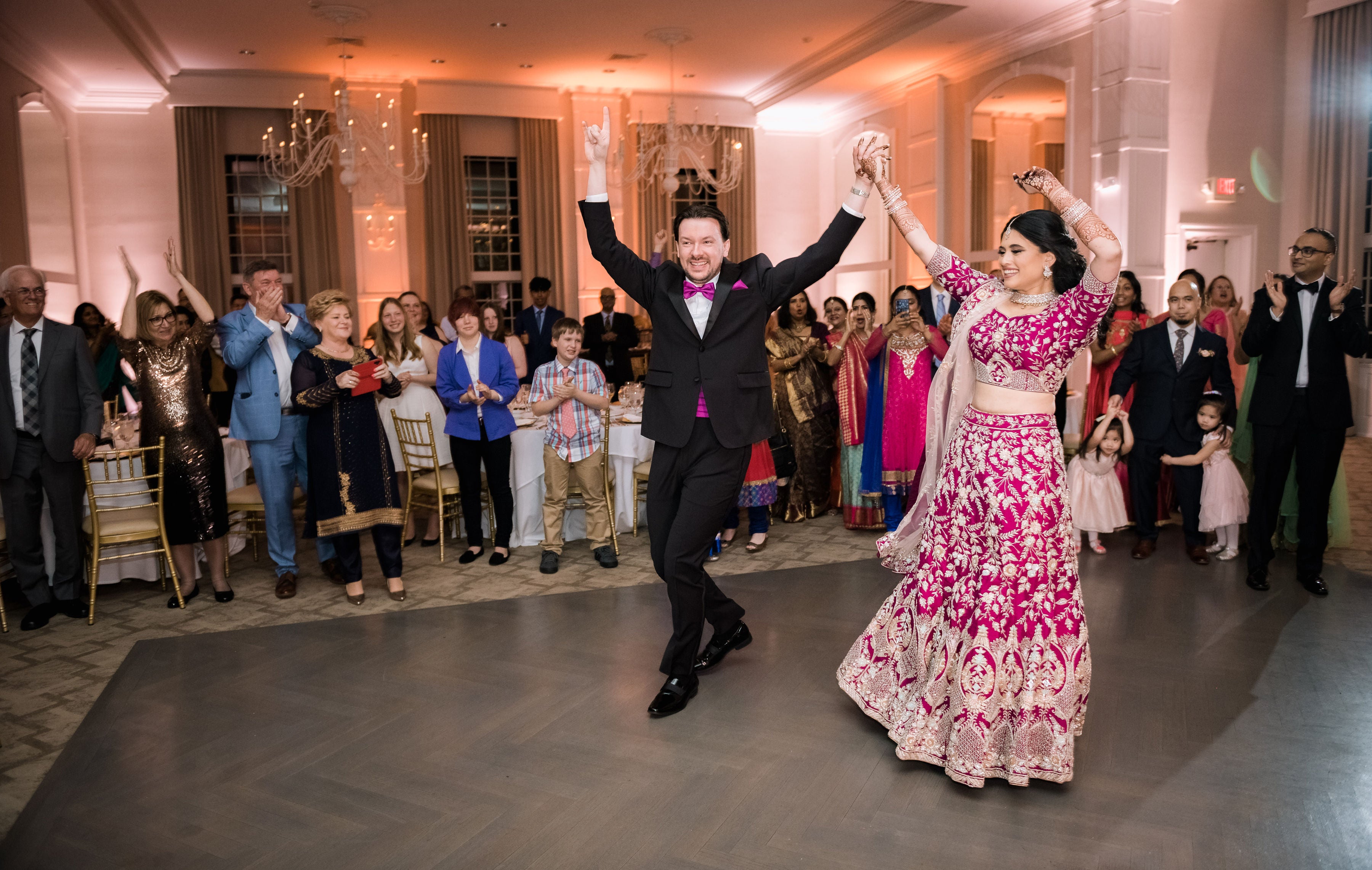 Indian wedding reception in the Emerald Ballroom