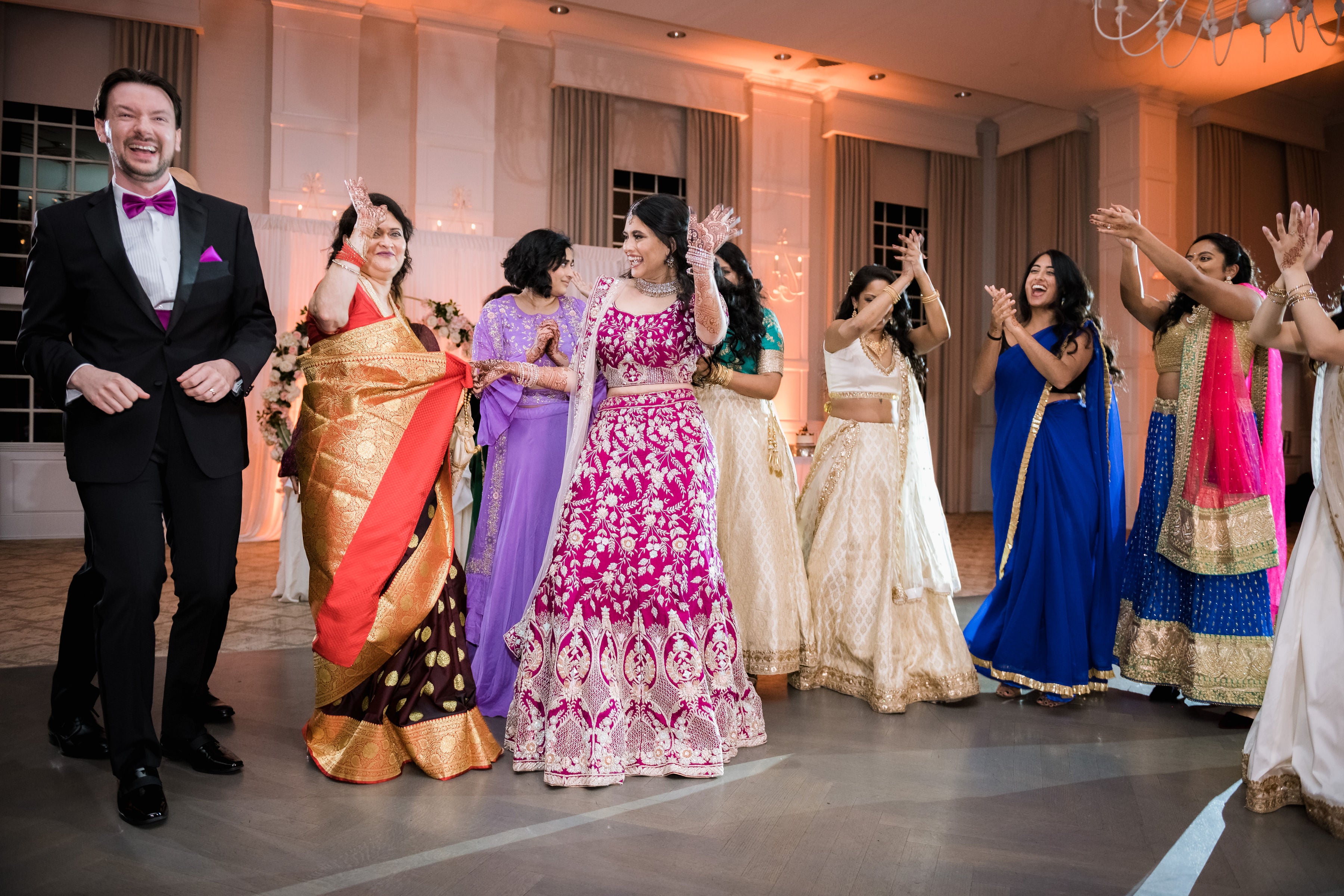 Indian wedding reception in the Emerald Ballroom