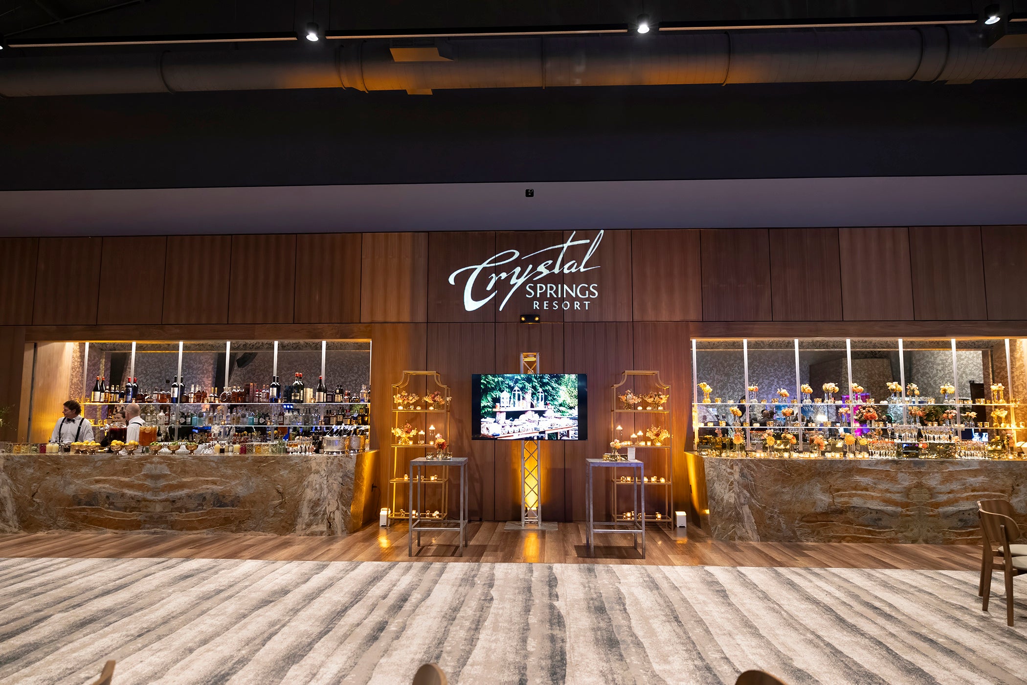 Two bars in Canyon Ballroom.