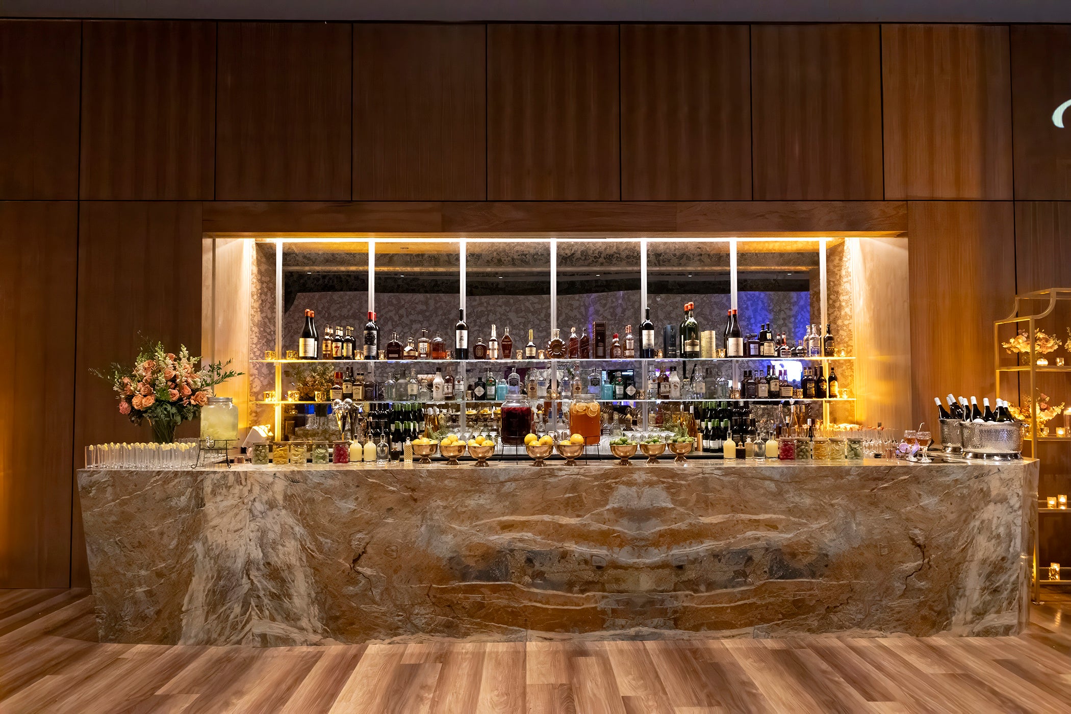 Stocked bar in Canyon Ballroom