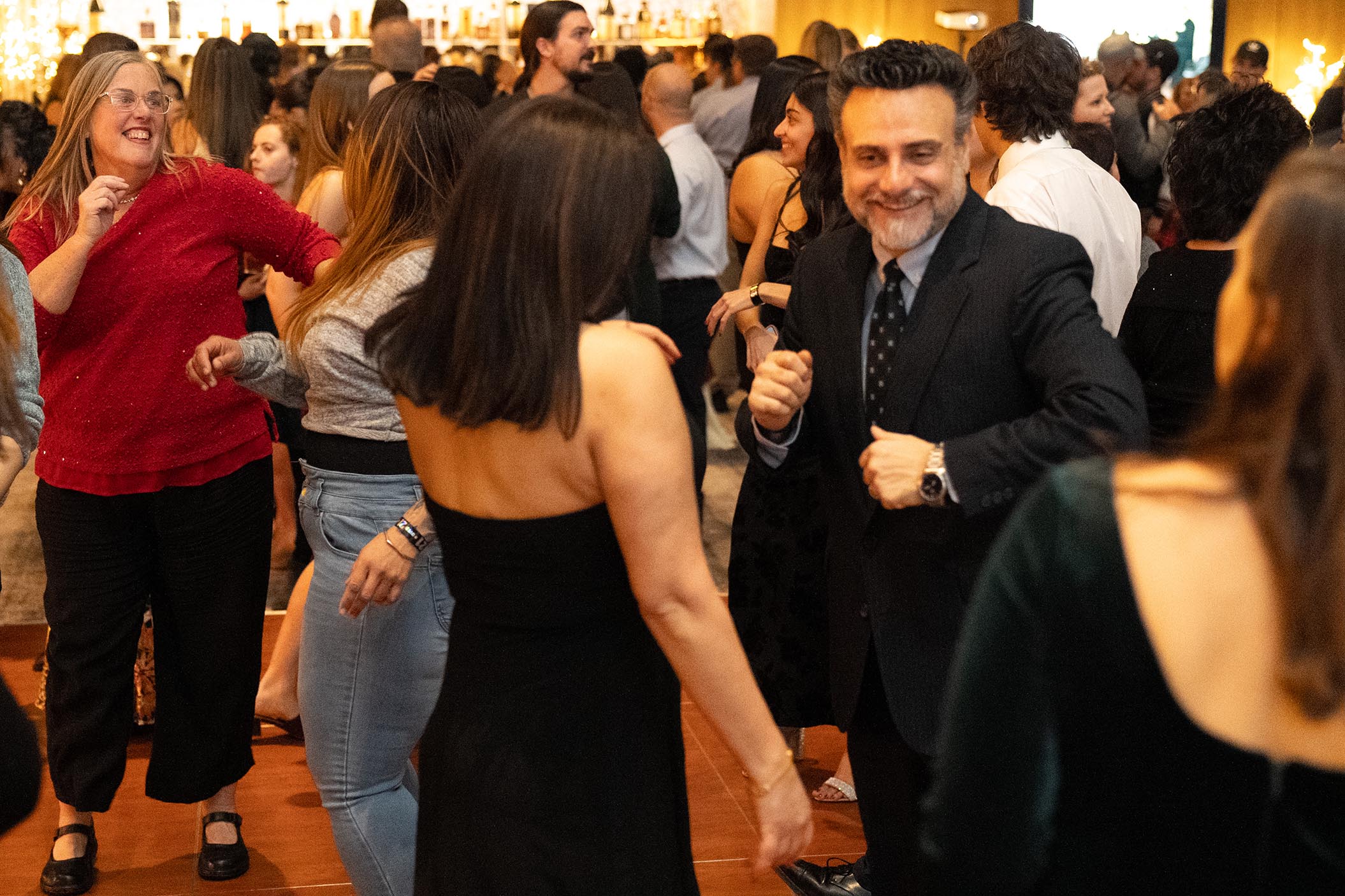 People dancing on Canyon Ballroom dance floor.