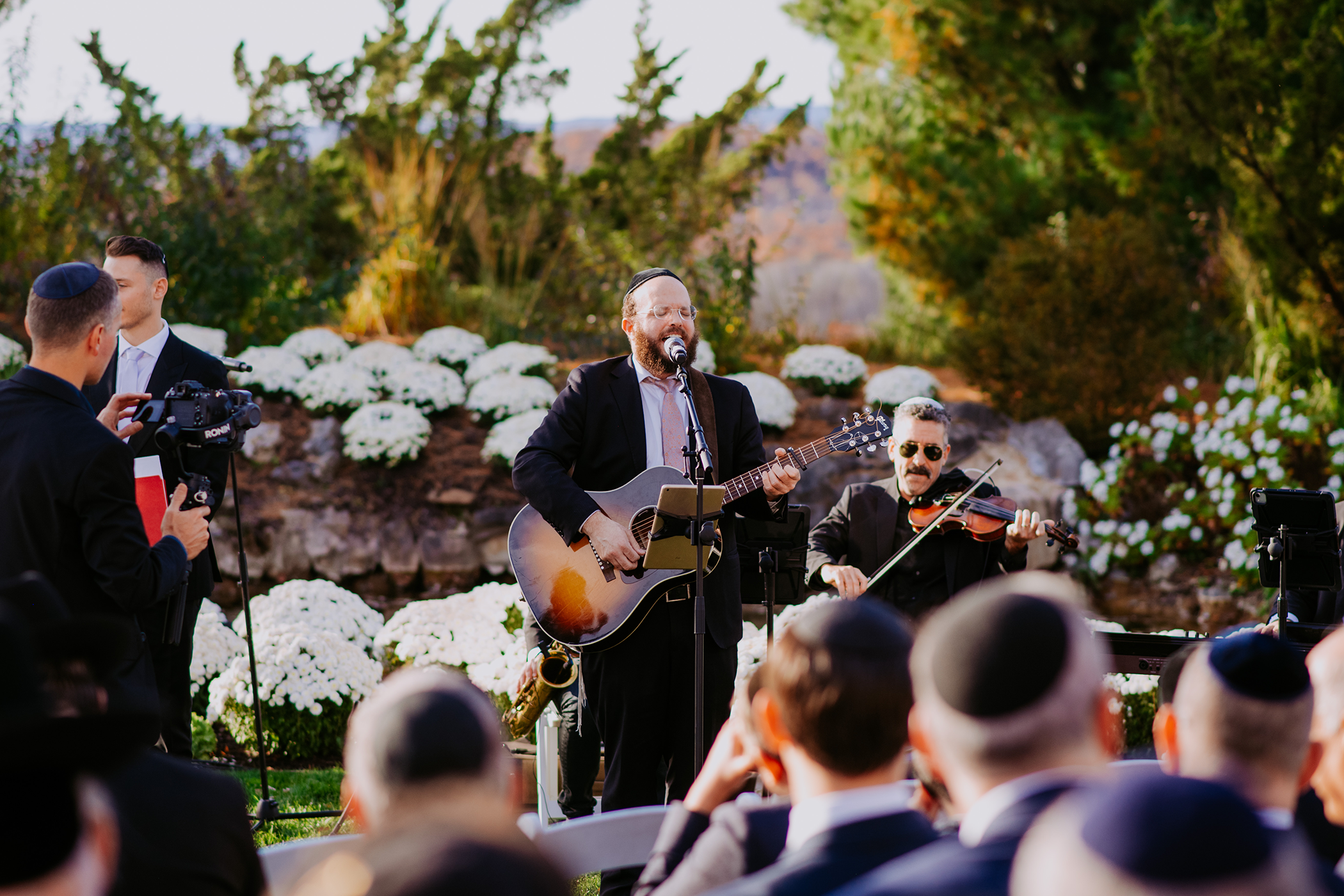Man singing during wedding.