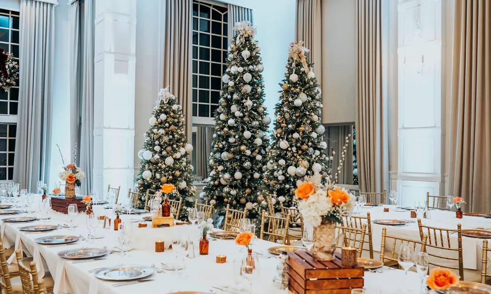 Emerald Ballroom set up for New Year's Eve