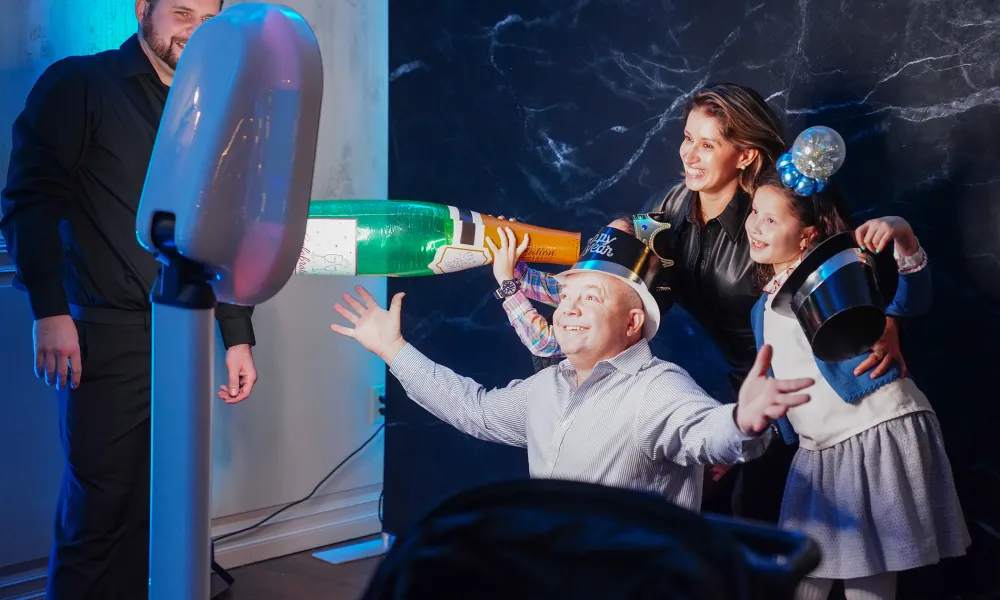 Family taking photos. 