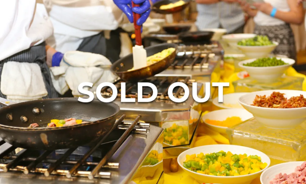 Omelet station sold out.