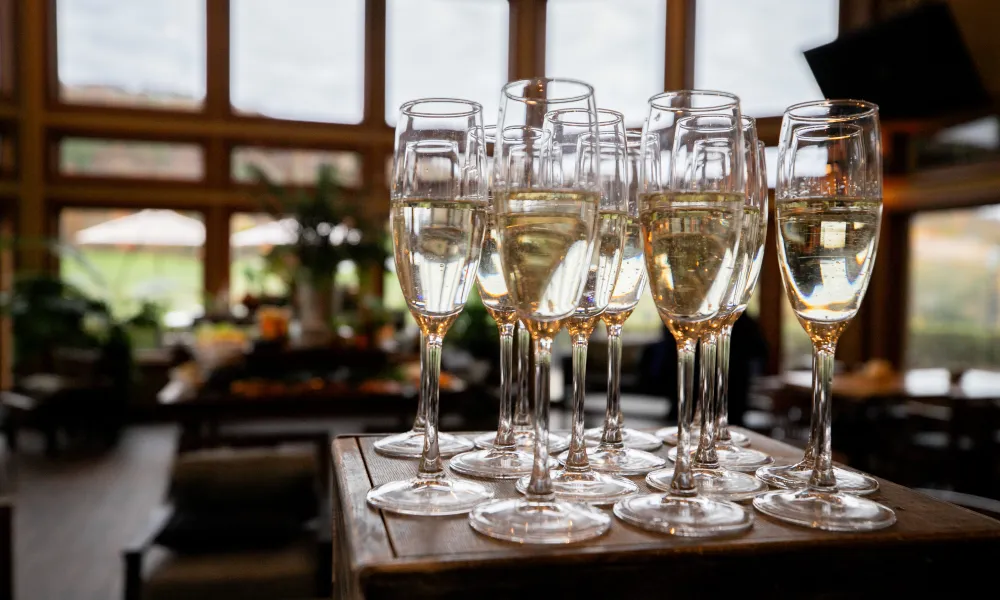 Champagne glasses at Black Bear Golf Club