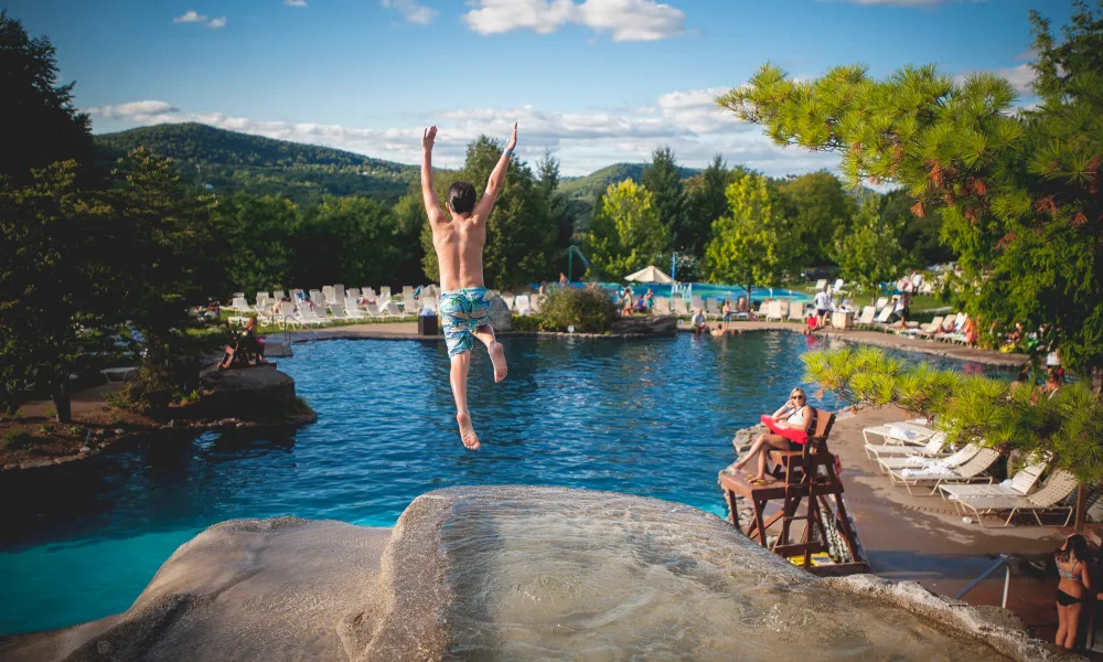 Young Boy Cliff Jump at Minerals Pool