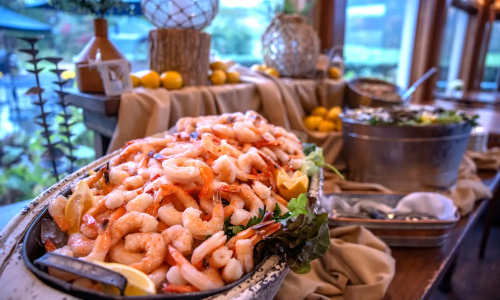 Shrimp cocktail during an event