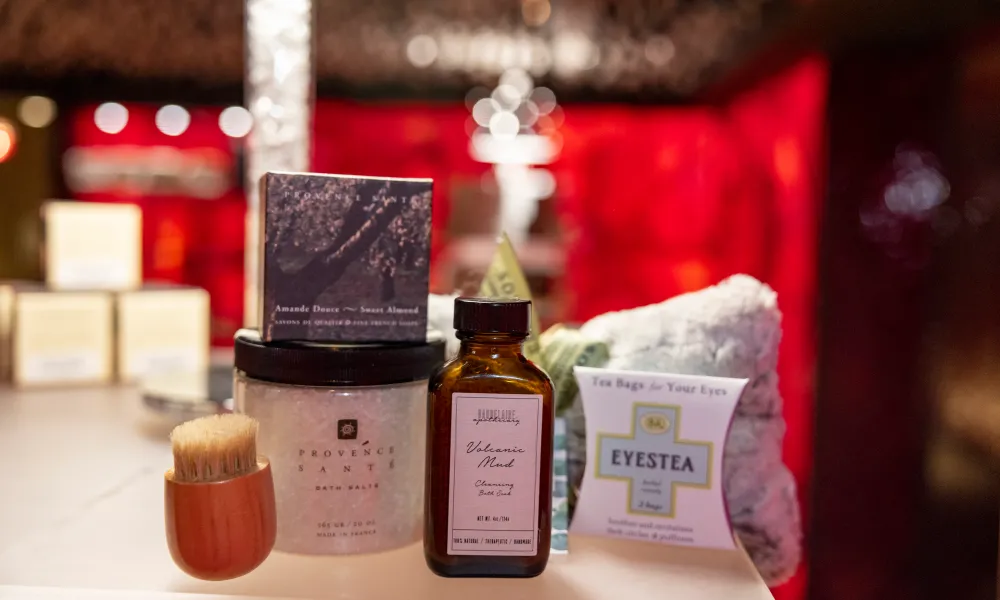 Group of spa products.