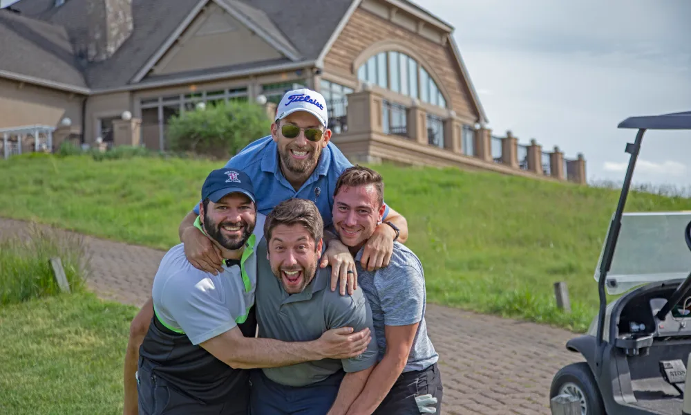 Golfers at the Ballyowen Clubhouse