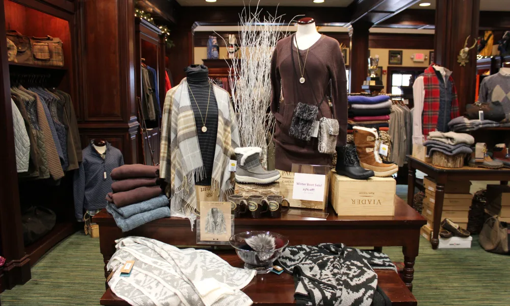 Womens holiday gift display at the Crystal Springs Pro Shop