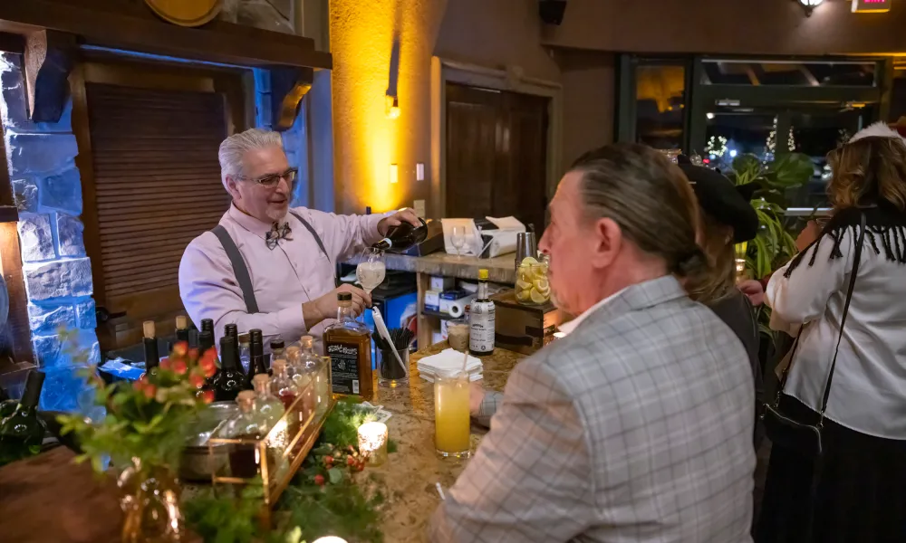 Bartender making drinks at an event at Crystal Springs Resort in New Jersey